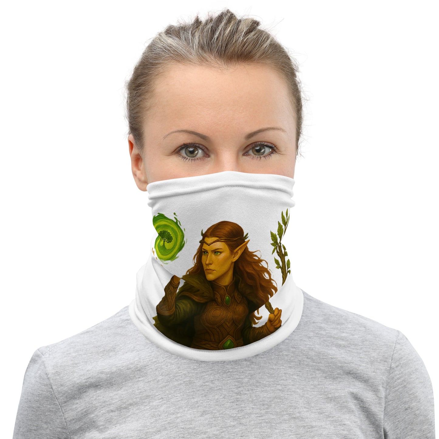 Initiative Time Elf Druid Neck Gaiter - DnD RPG Merchandise - Backspindle Games