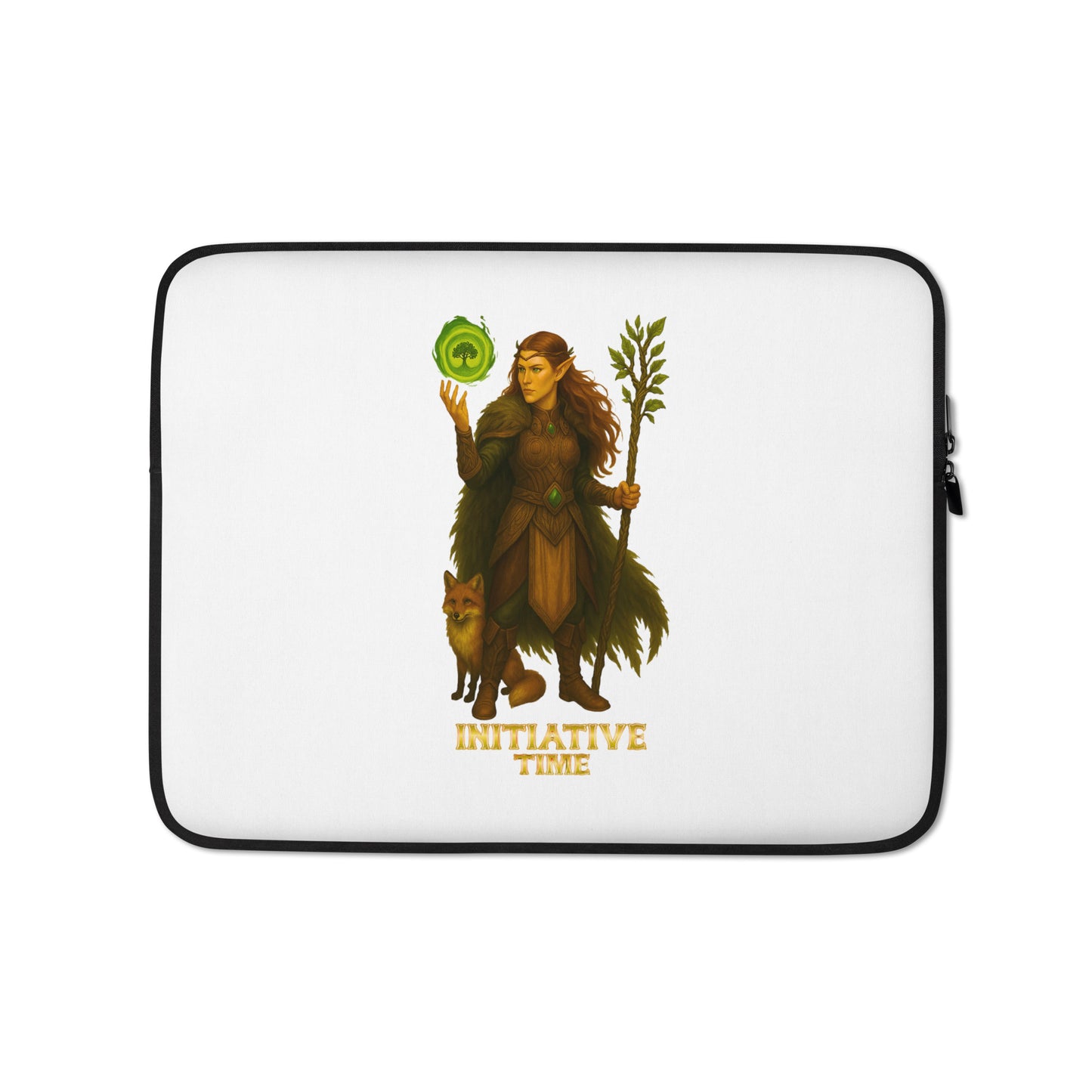 Initiative Time Elf Druid Laptop Sleeve - DnD RPG Merchandise - Backspindle Games