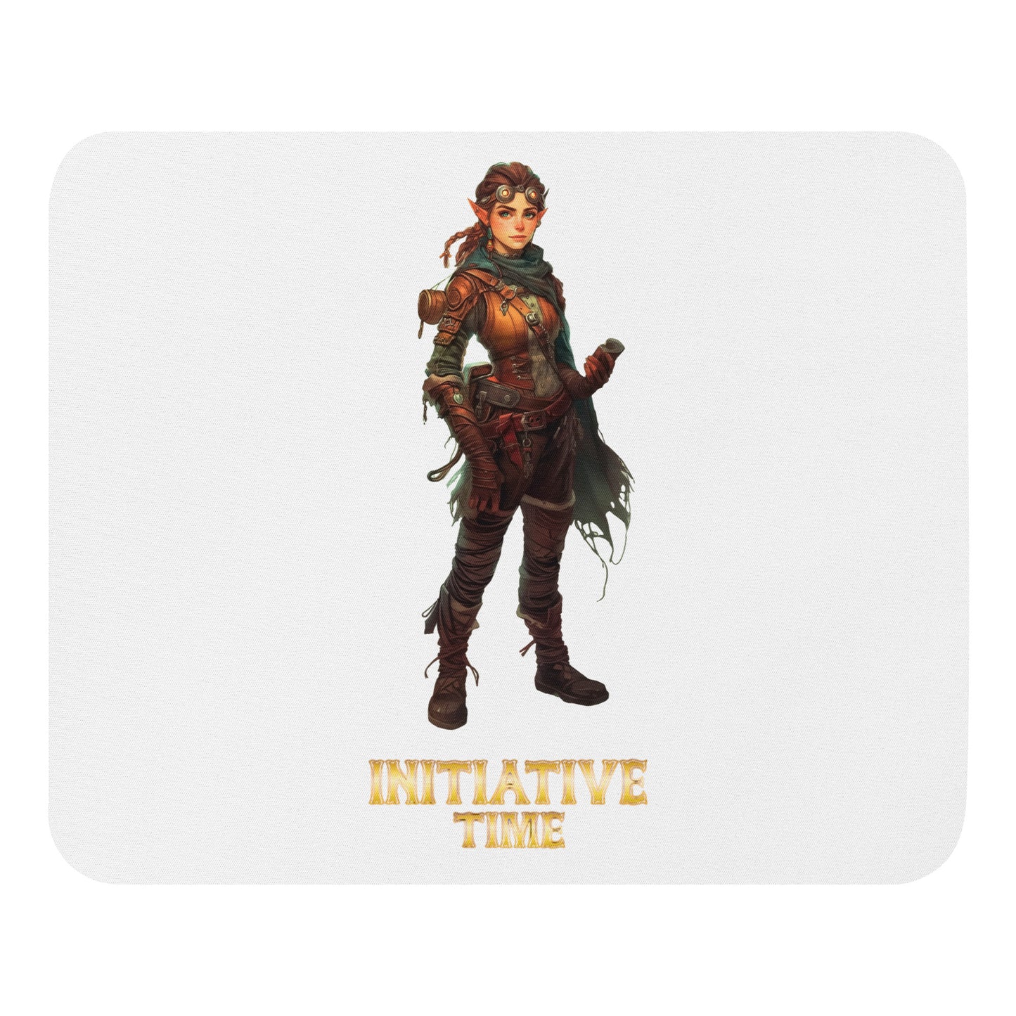 Initiative Time Gnome Artificer Mouse Pad - DnD RPG Merchandise - Backspindle Games