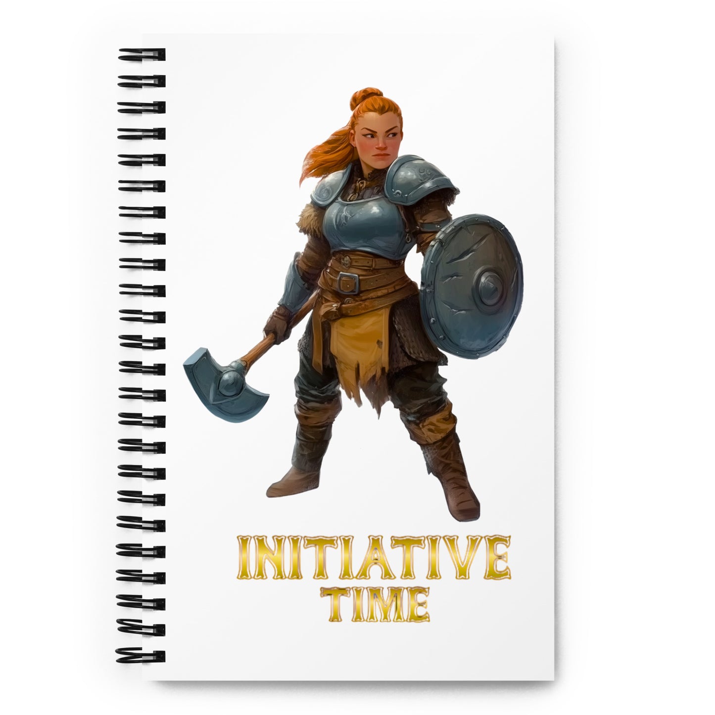 Initiative Time Dwarf Cleric Spiral Notebook - DnD RPG Merchandise - Backspindle Games
