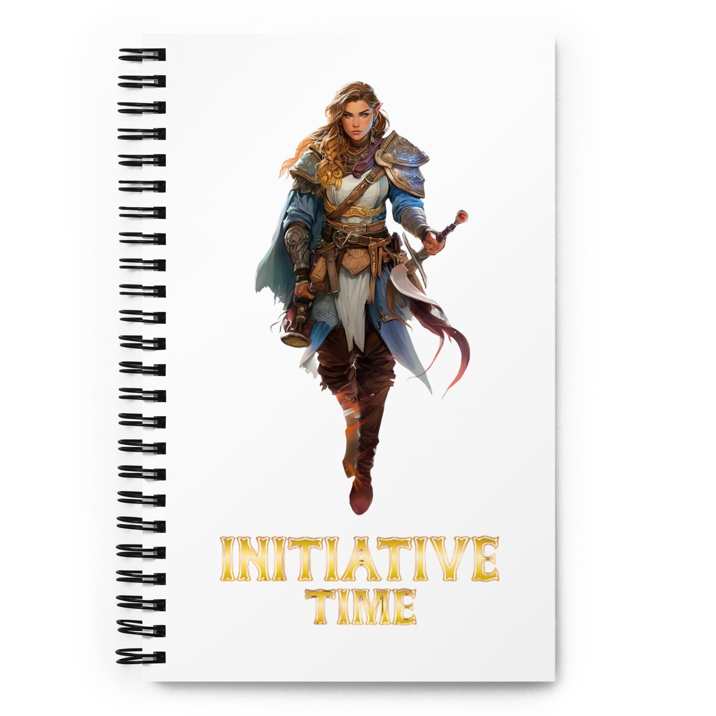 Initiative Time Elf Rogue Spiral Notebook - DnD RPG Merchandise - Backspindle Games