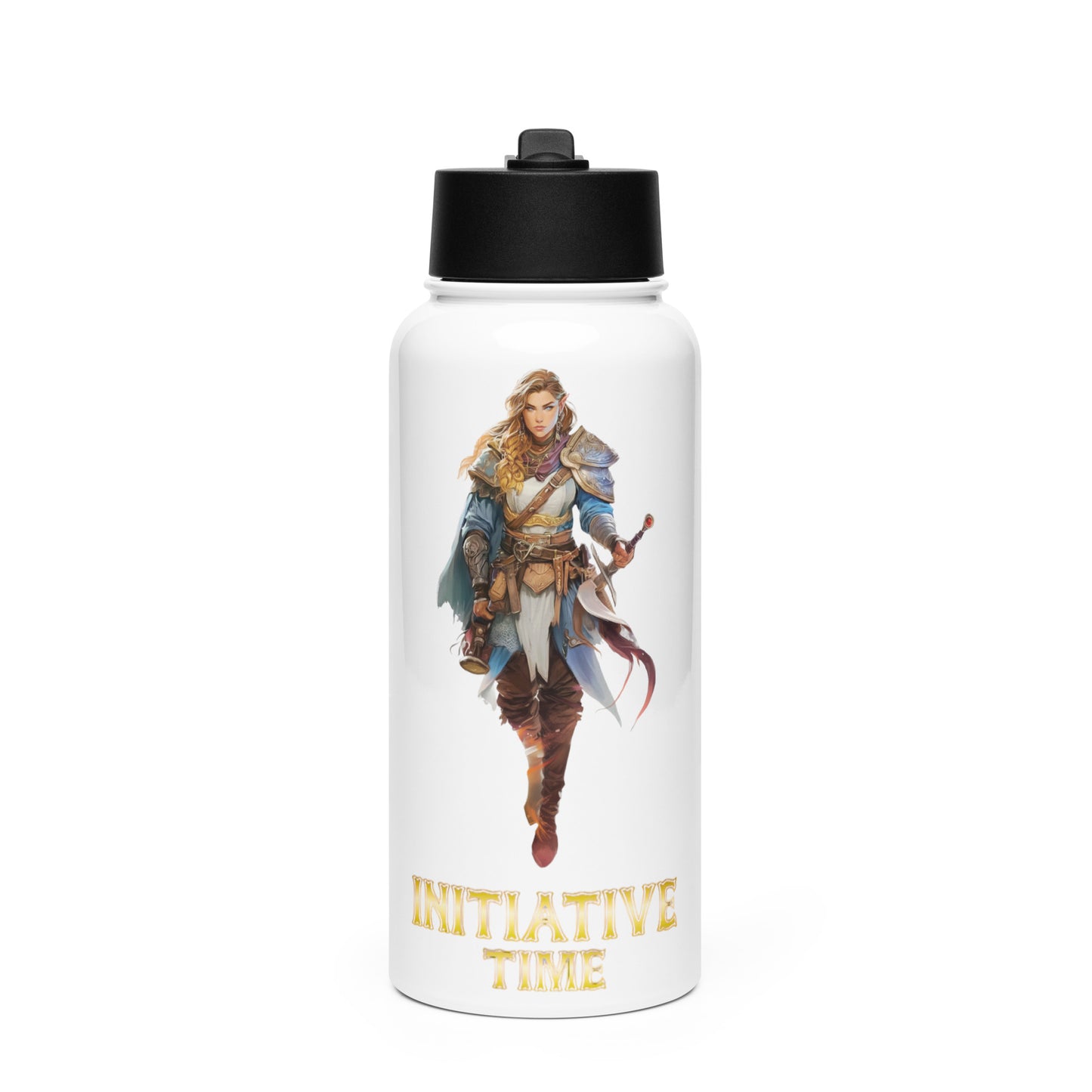 Initiative Time Elf Rogue Water Bottle - DnD RPG Merchandise - Backspindle Games
