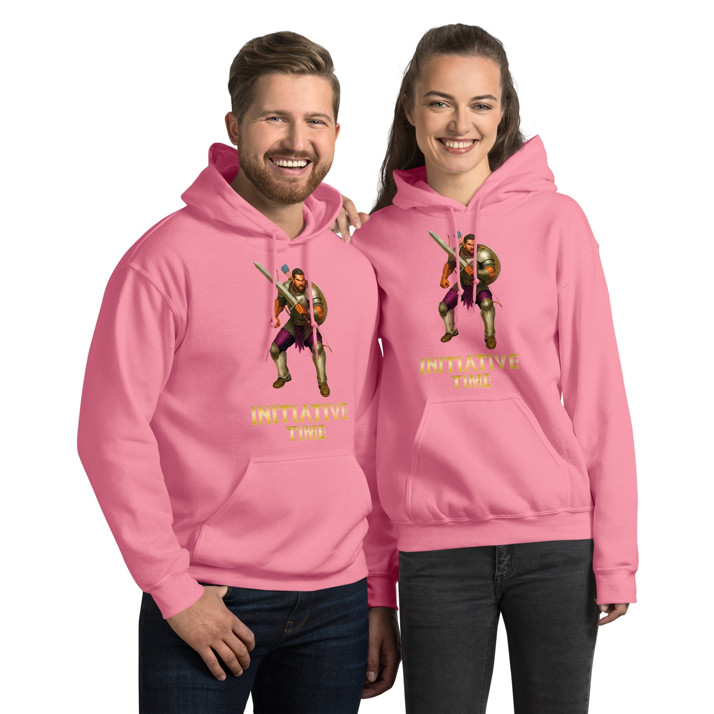 Initiative Time Human Fighter Hoodie - DnD RPG Merchandise - Backspindle Games