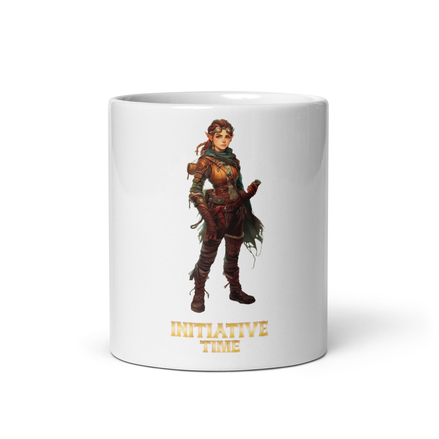 Initiative Time Gnome Artificer White Glossy Mug - DnD RPG Merchandise - Backspindle Games