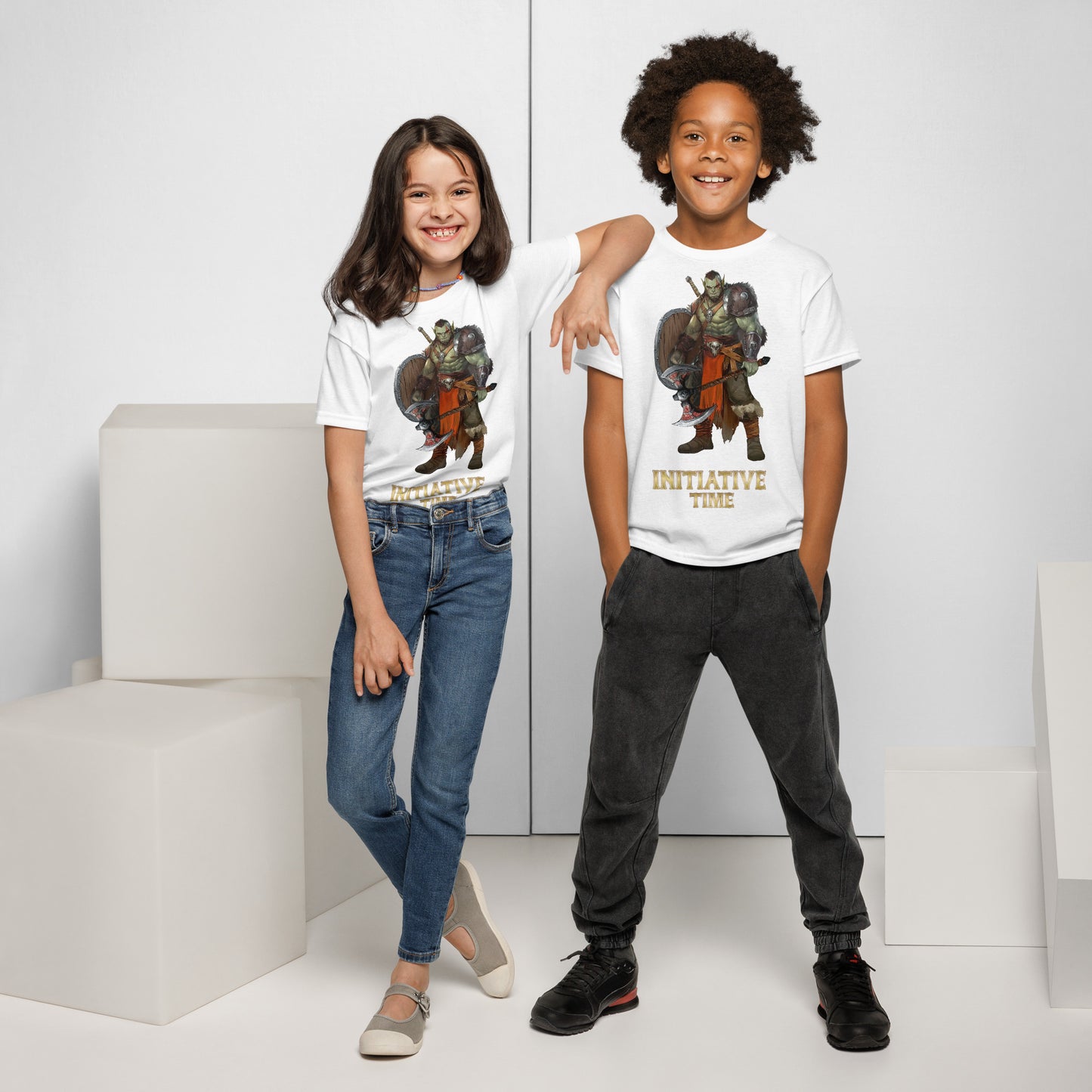 Initiative Time Orc Barbarian Youth T-Shirt - DnD RPG Merchandise - Backspindle Games