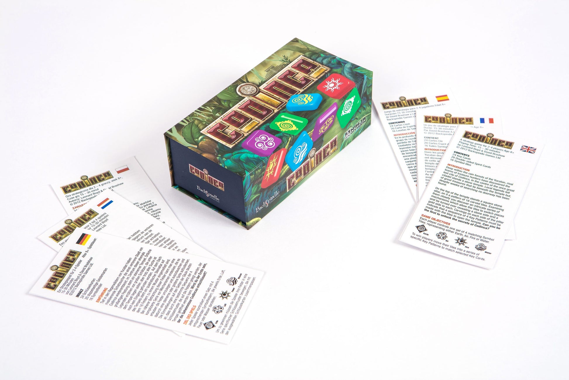 Codinca game with rules in six languages 