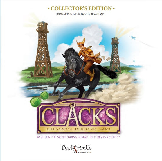 Discworld Clacks board game box front | Backspindle Games