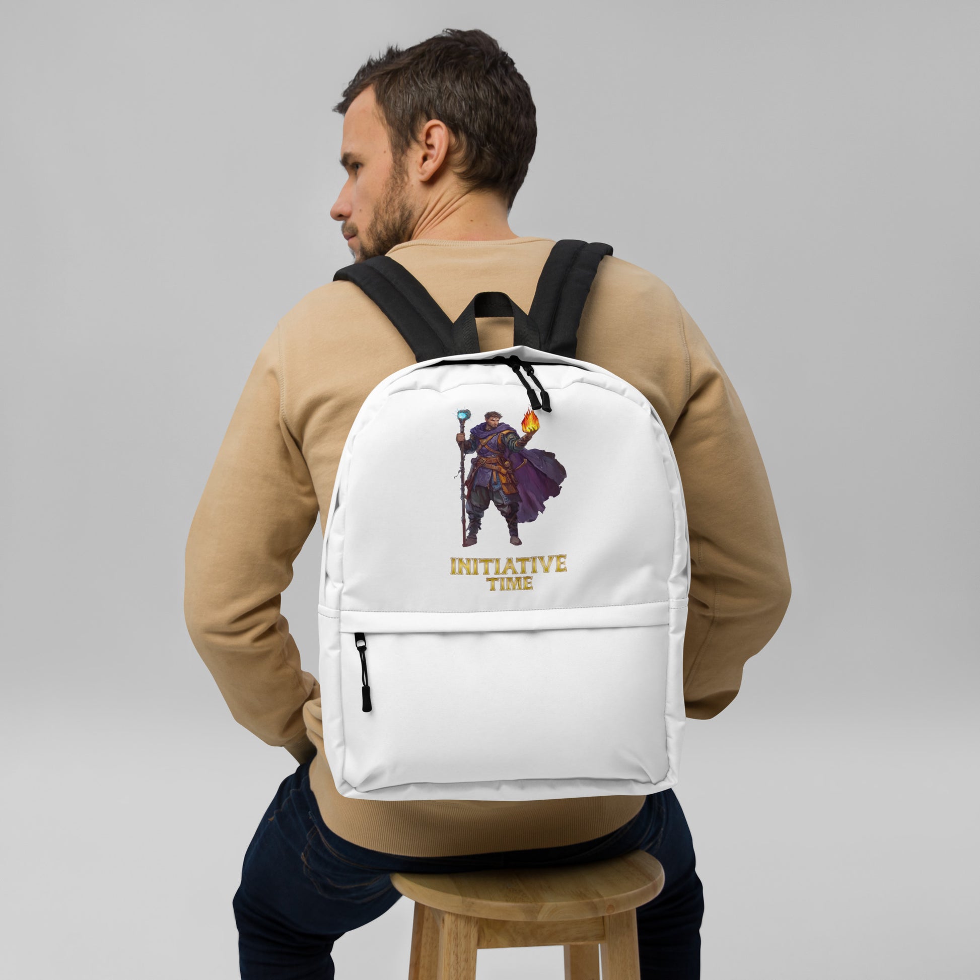 Initiative Time Human Sorcerer Backpack - DnD RPG Merchandise - Backspindle Games