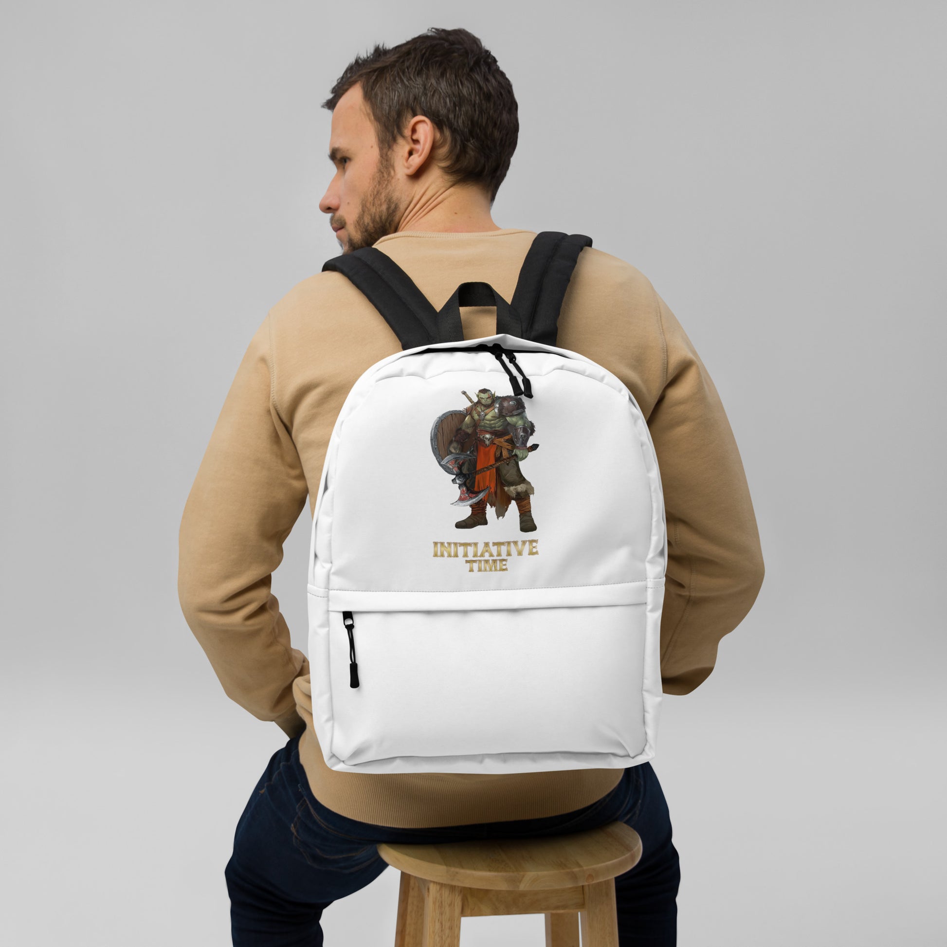 Initiative Time Orc Barbarian Backpack - DnD RPG Merchandise - Backspindle Games