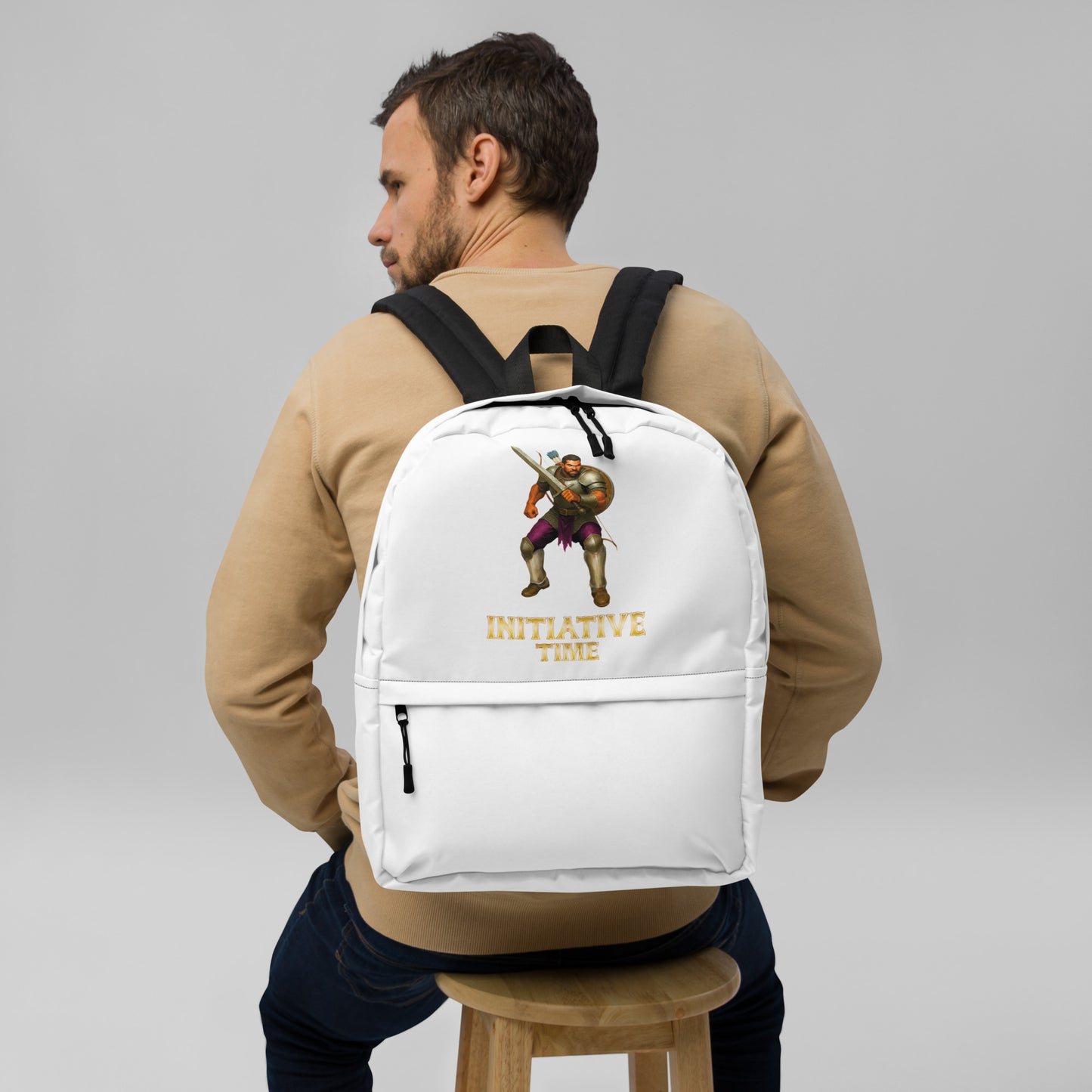 Initiative Time Human Fighter Backpack - DnD RPG Merchandise - Backspindle Games