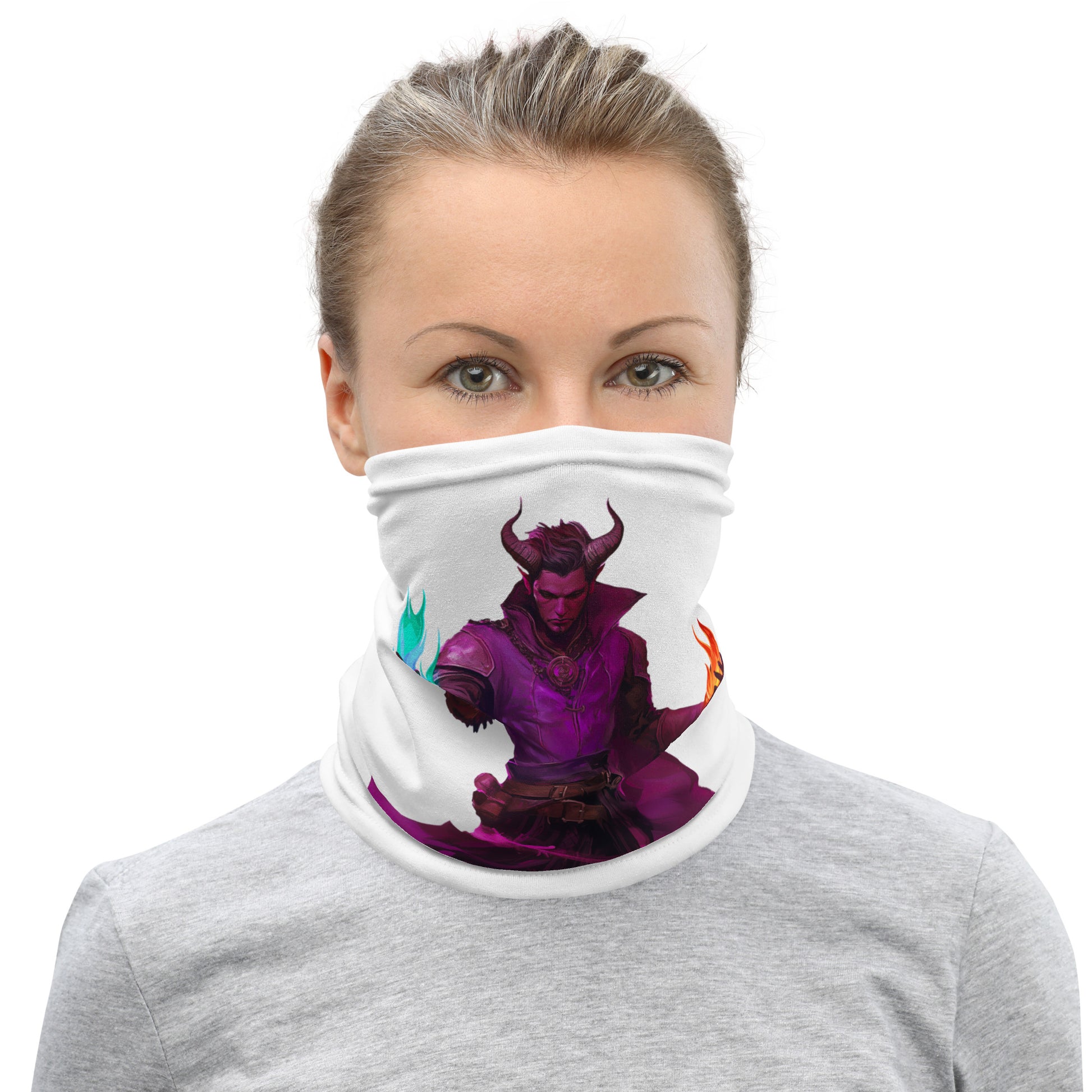 Initiative Time Human Tiefling Neck Gaiter - DnD RPG Merchandise - Backspindle Games