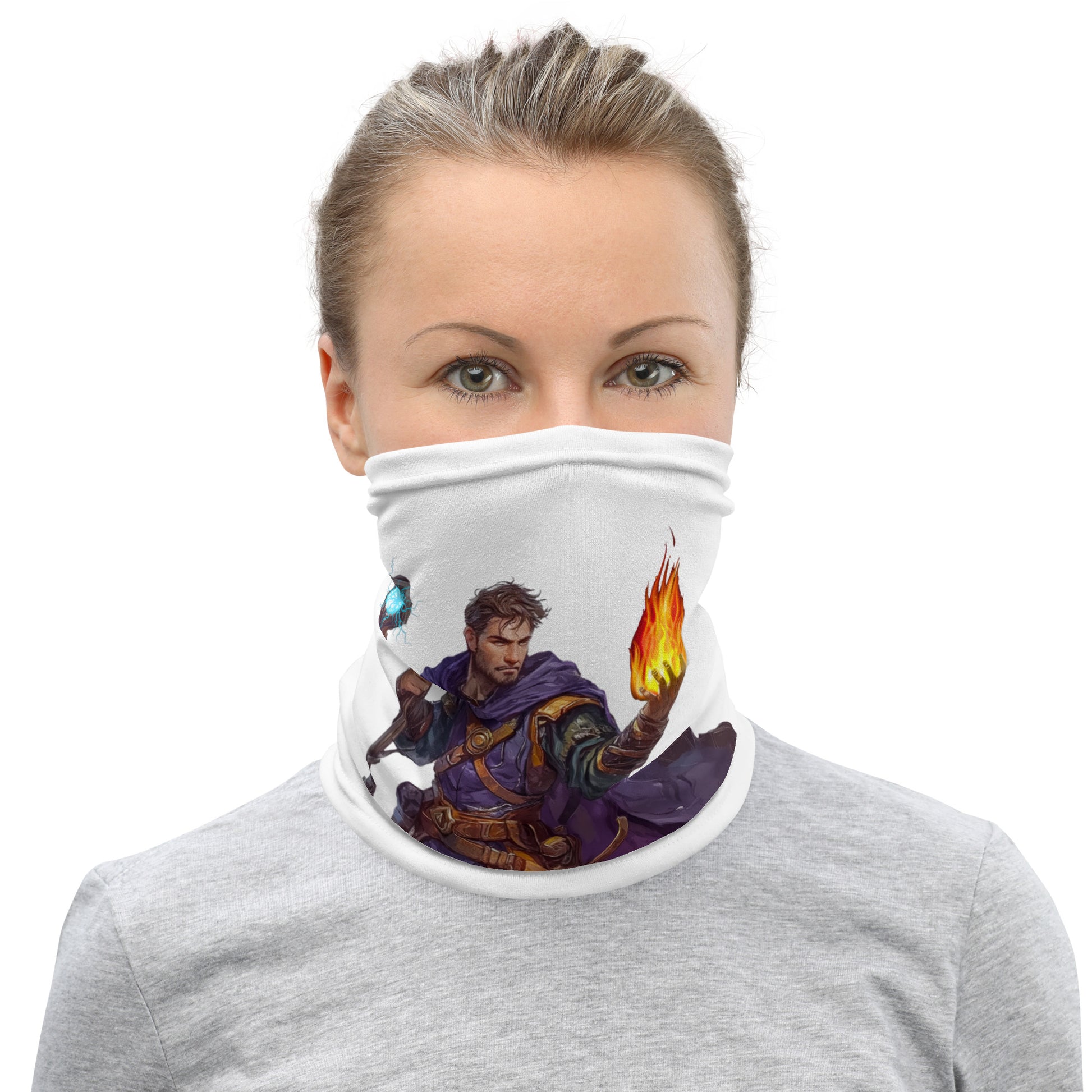 Initiative Time Human Sorcerer Neck Gaiter - DnD RPG Merchandise - Backspindle Games