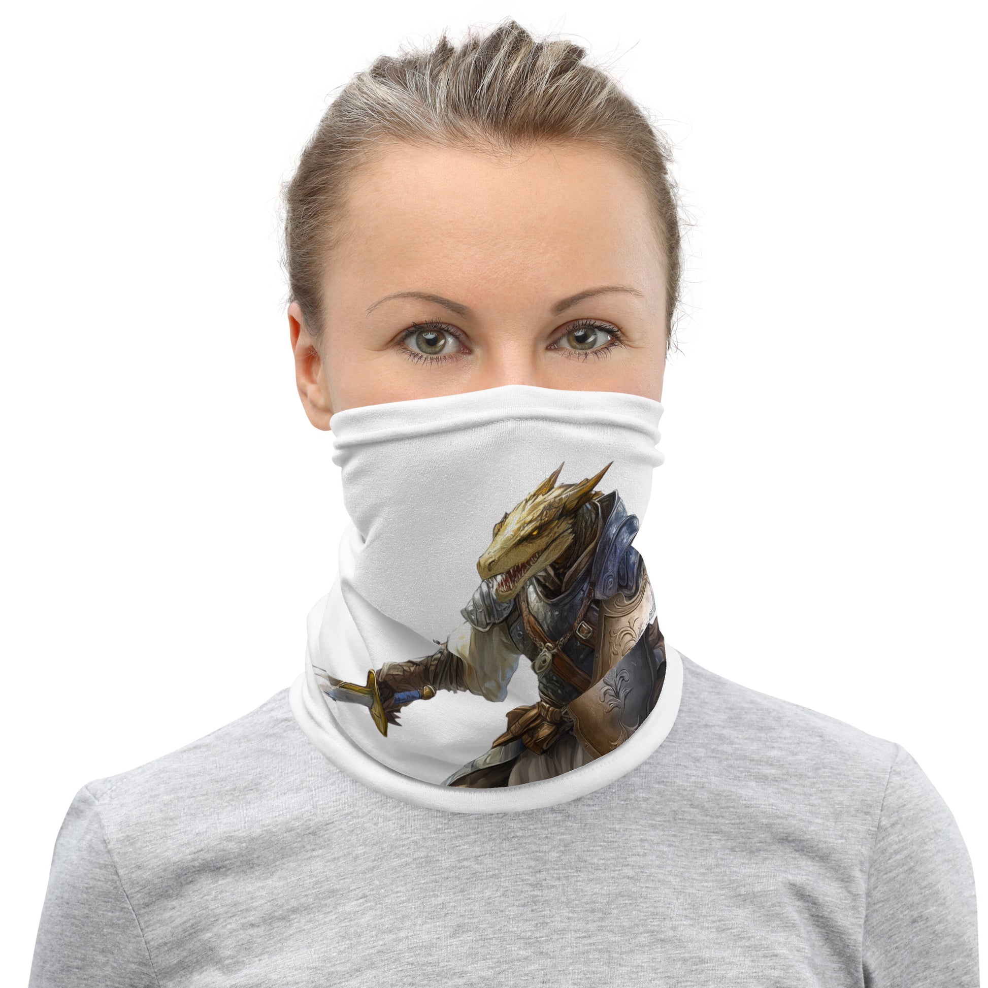 Initiative Time Dragonborn Paladin Neck Gaiter - DnD RPG Merchandise - Backspindle Games
