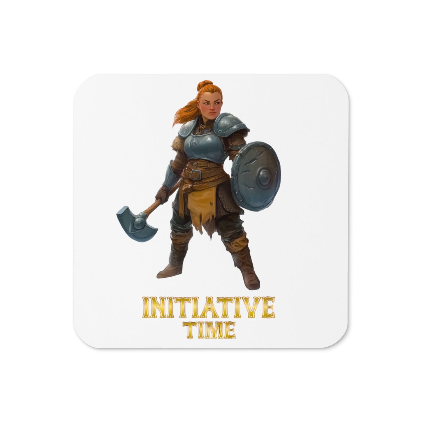 Initiative Time Dwarf Cleric Cork-back Coaster - DnD RPG Merchandise - Backspindle Games