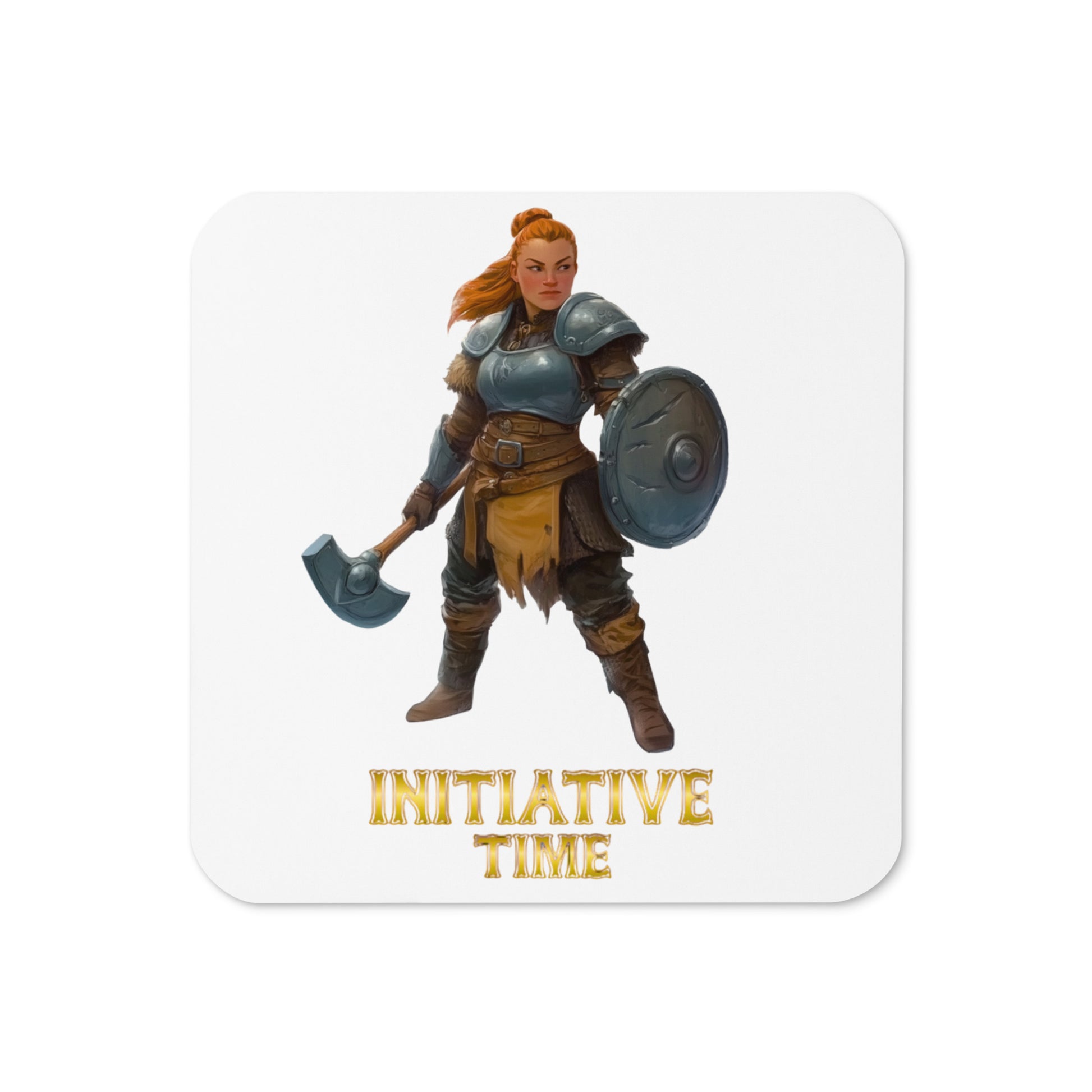Initiative Time Dwarf Cleric Cork-back Coaster - DnD RPG Merchandise - Backspindle Games