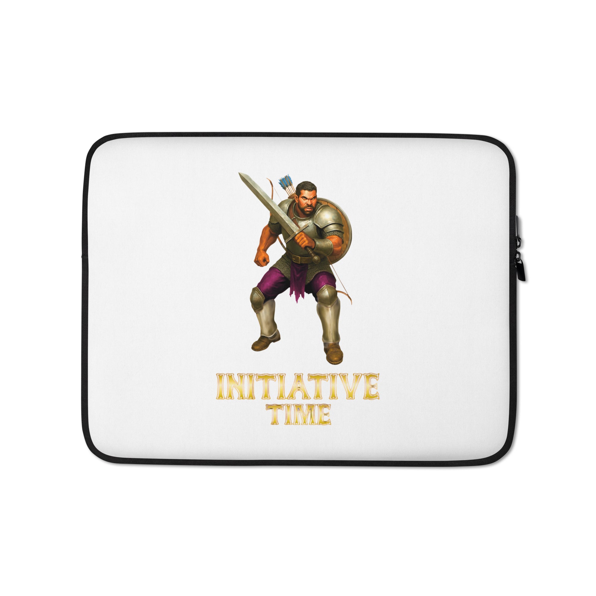 Initiative Time Human Fighter Laptop Sleeve - DnD RPG Merchandise - Backspindle Games