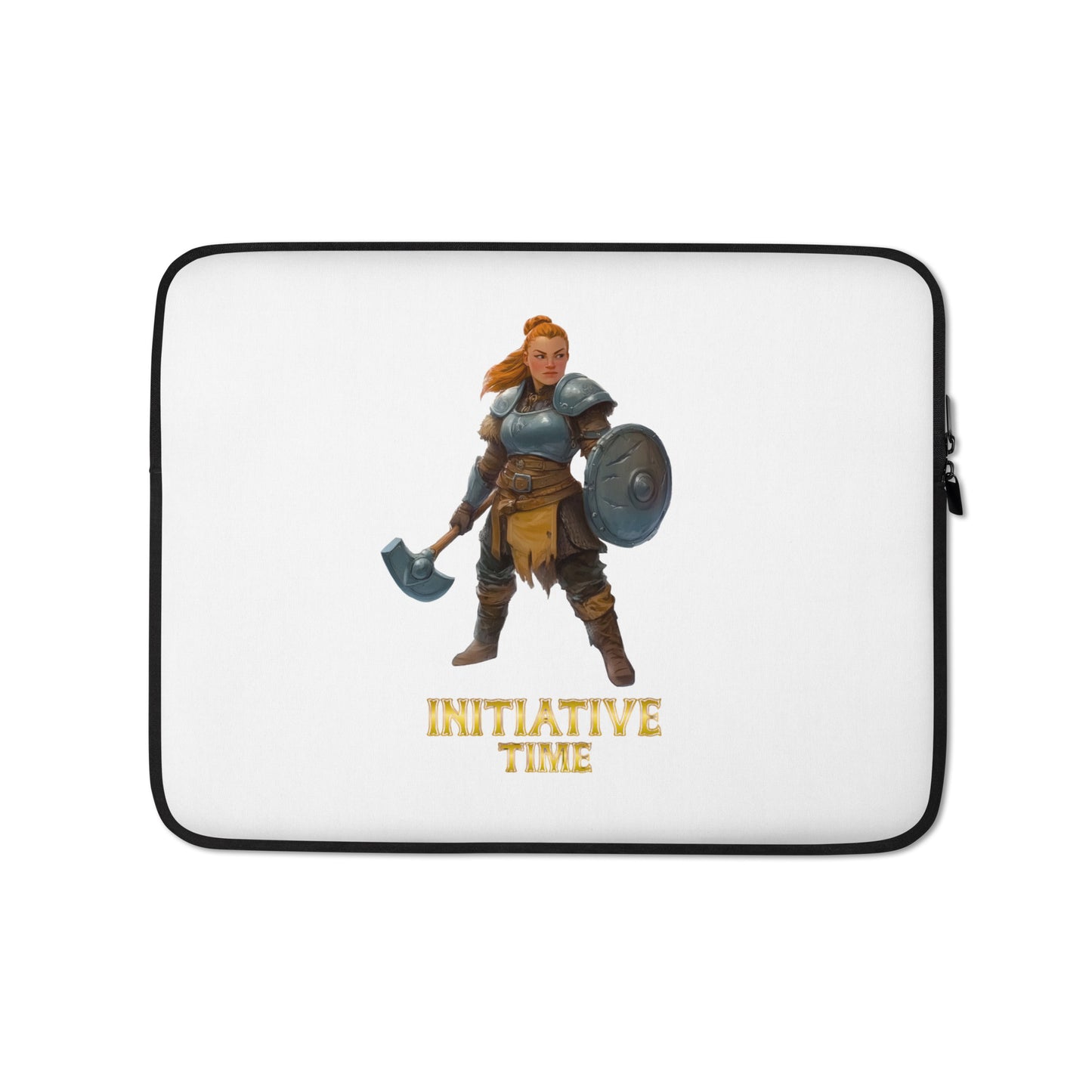 Initiative Time Dwarf Cleric Laptop Sleeve - DnD RPG Merchandise - Backspindle Games