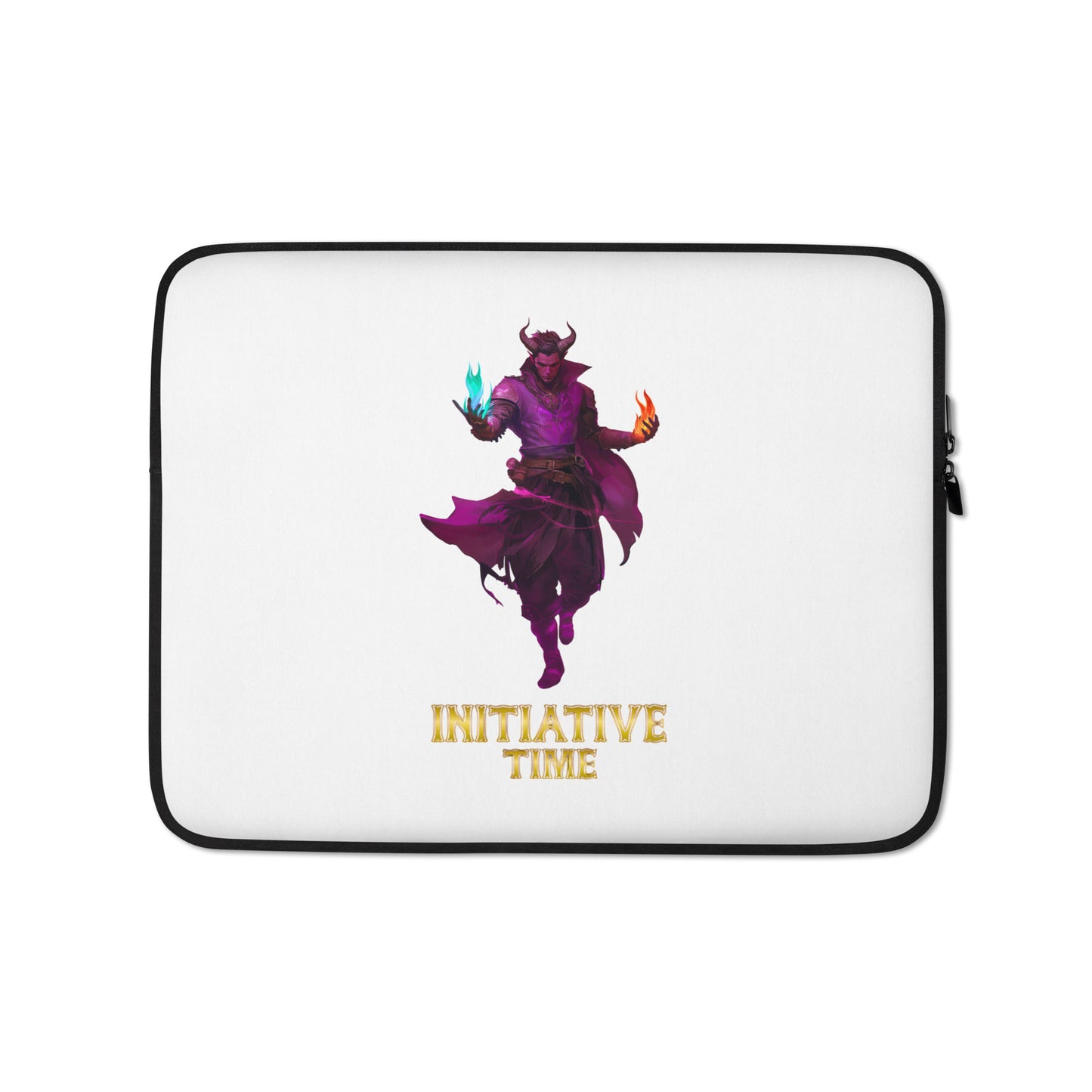 Initiative Time Human Tiefling Laptop Sleeve - DnD RPG Merchandise - Backspindle Games
