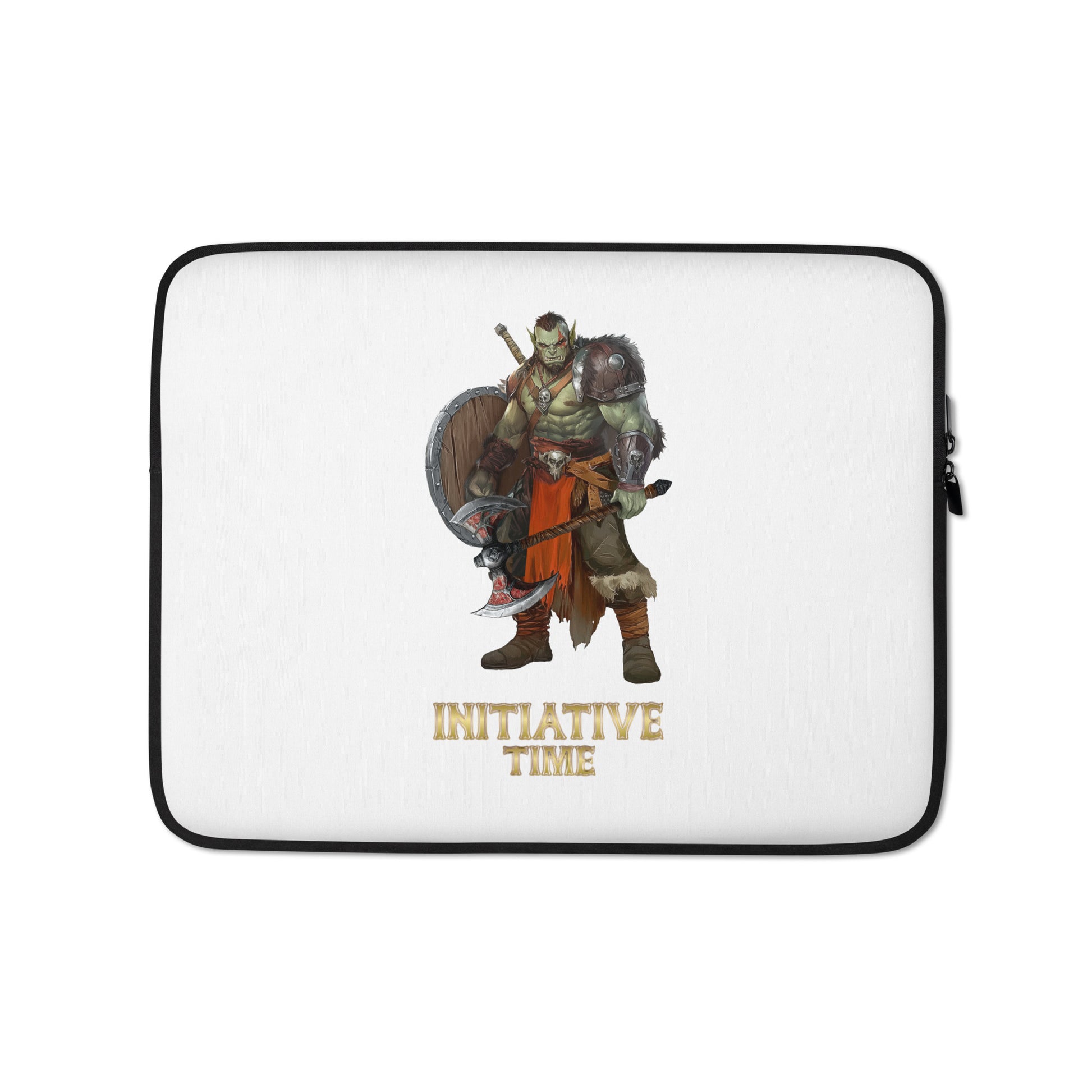 Initiative Time Orc Barbarian Laptop Sleeve - DnD RPG Merchandise - Backspindle Games