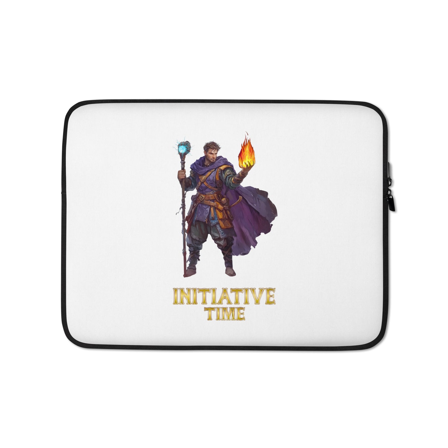 Initiative Time Human Sorcerer Laptop Sleeve - DnD RPG Merchandise - Backspindle Games