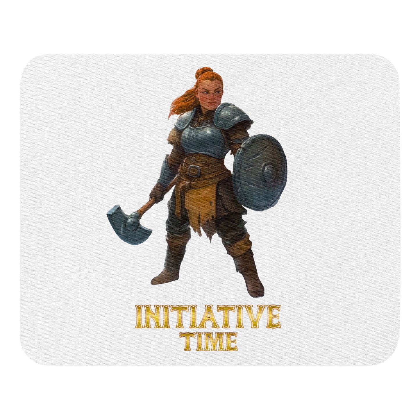 Initiative Time Dwarf Cleric Mouse Pad - DnD RPG Merchandise - Backspindle Games