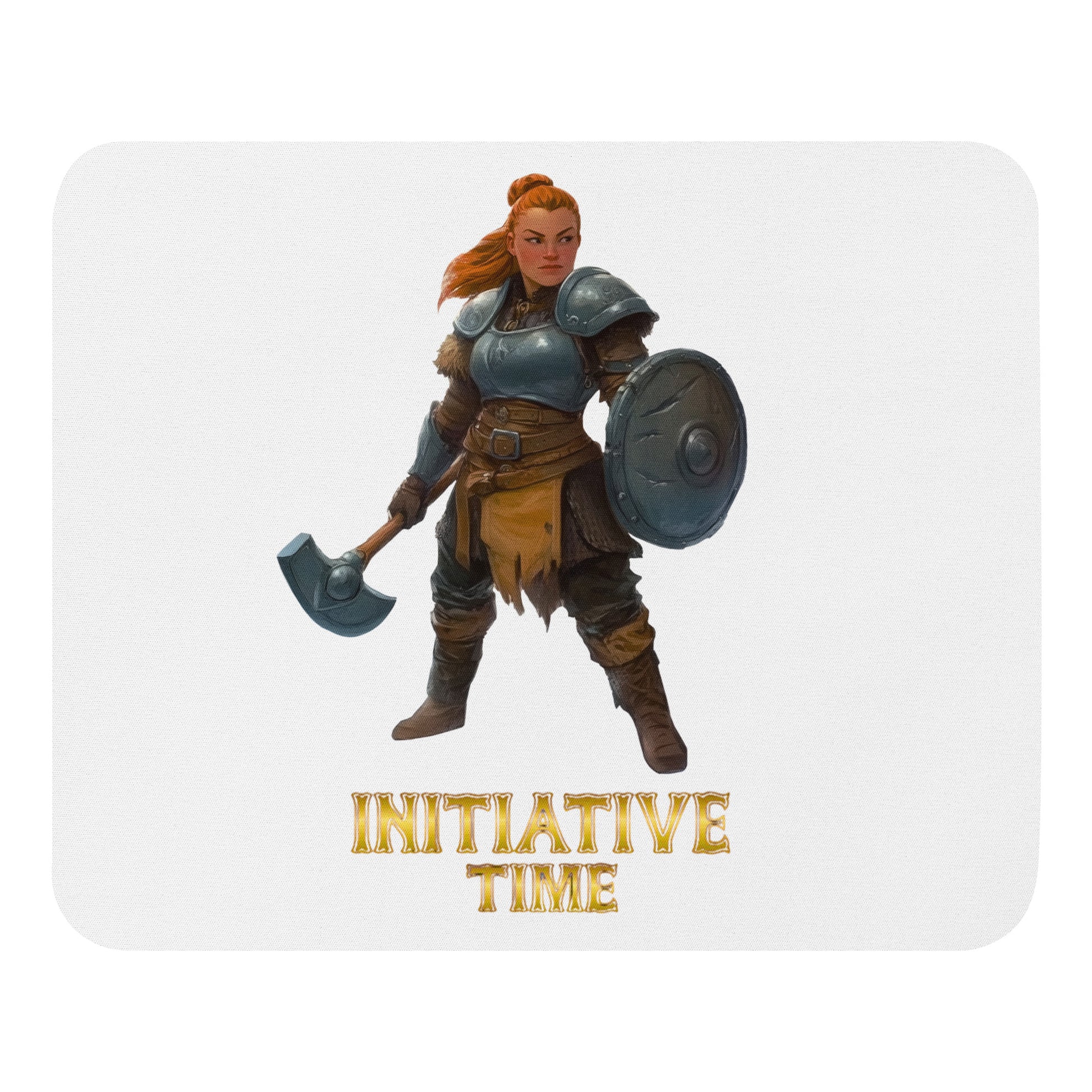 Initiative Time Dwarf Cleric Mouse Pad - DnD RPG Merchandise - Backspindle Games