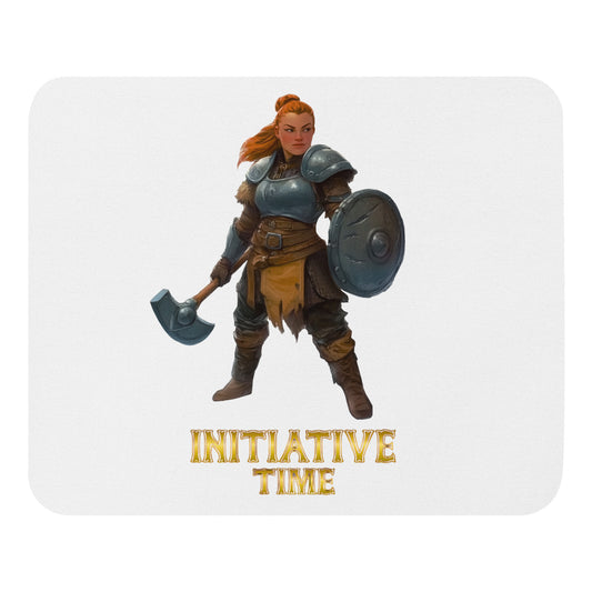 Initiative Time Dwarf Cleric Mouse Pad - DnD RPG Merchandise - Backspindle Games