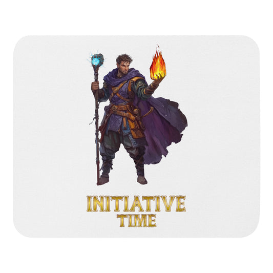 Initiative Time Human Sorcerer Mouse Pad - DnD RPG Merchandise - Backspindle Games