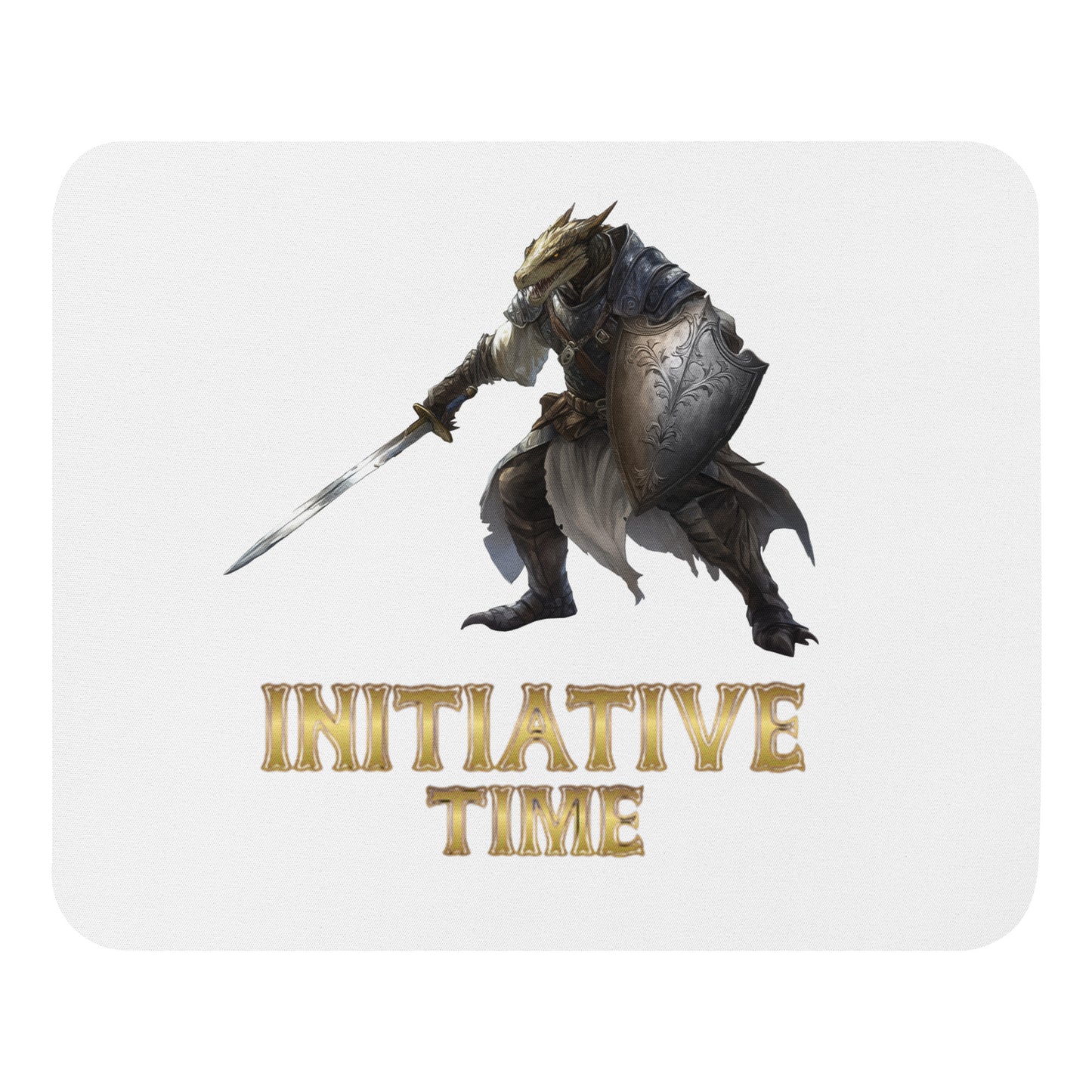 Initiative Time Dragonborn Paladin Mouse Pad - DnD RPG Merchandise - Backspindle Games