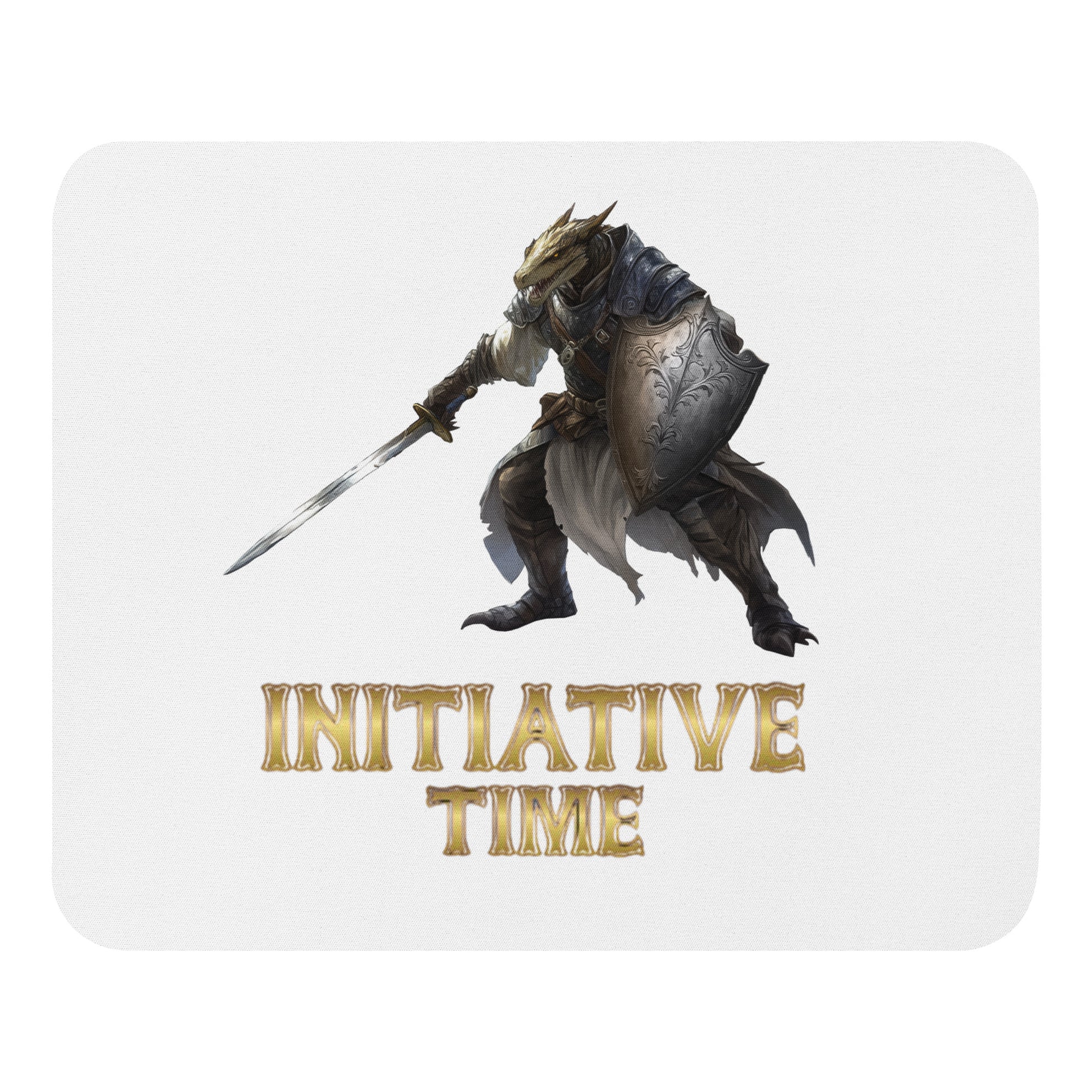Initiative Time Dragonborn Paladin Mouse Pad - DnD RPG Merchandise - Backspindle Games