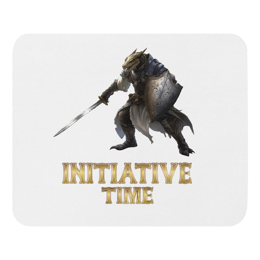 Initiative Time Dragonborn Paladin Mouse Pad - DnD RPG Merchandise - Backspindle Games