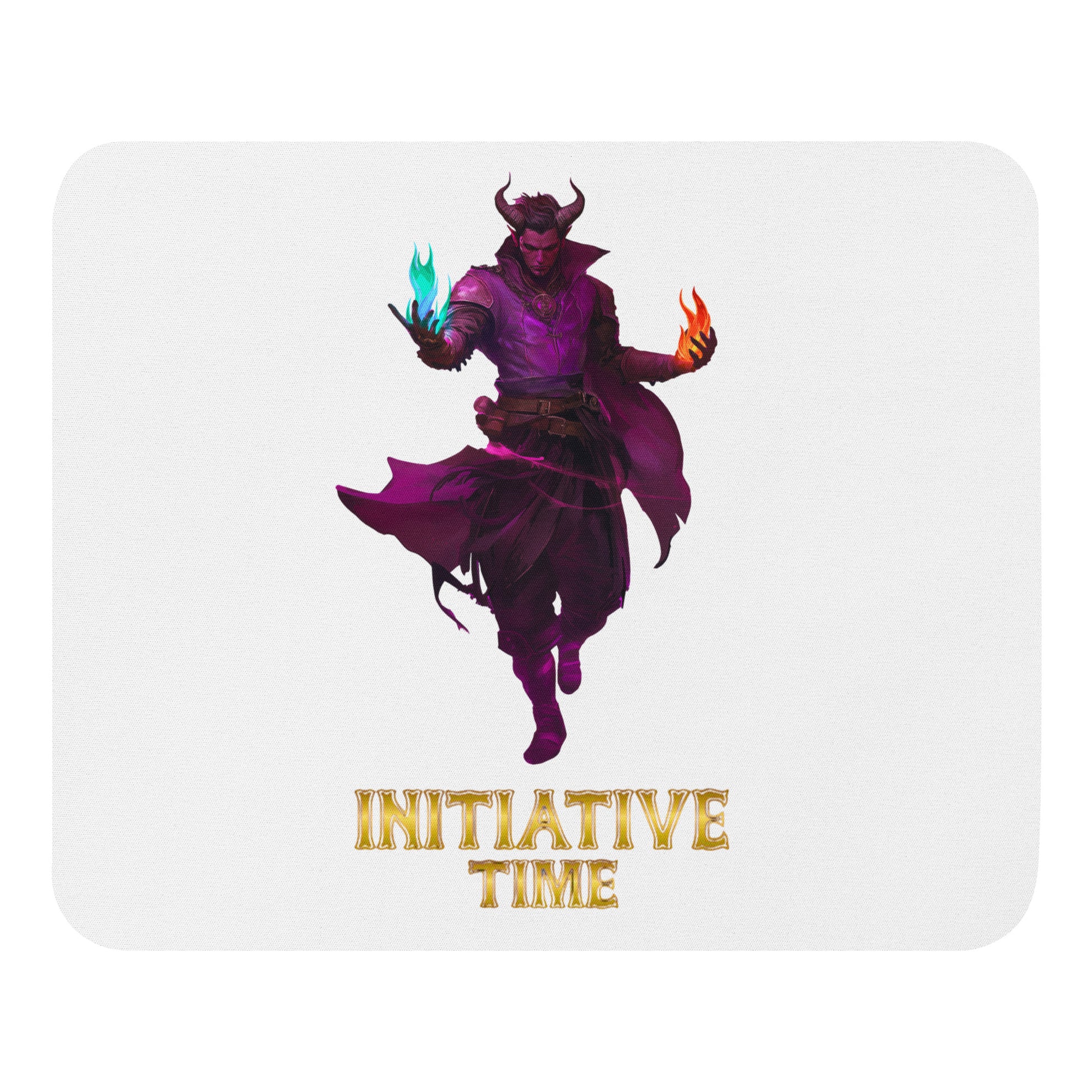 Initiative Time Human Tiefling Mouse Pad - DnD RPG Merchandise - Backspindle Games