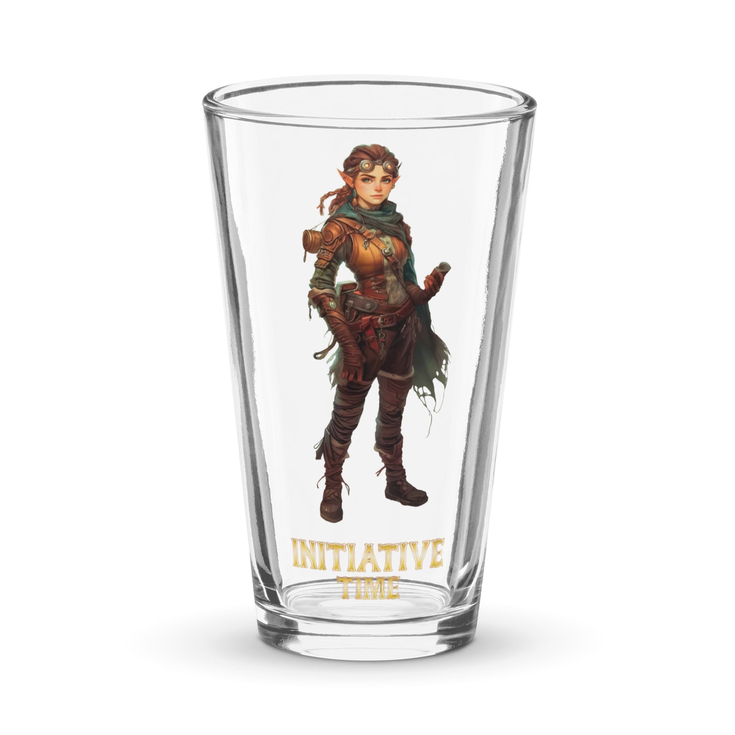 Initiative Time Gnome Artificer Shaker Pint Glass - DnD RPG Merchandise - Backspindle Games