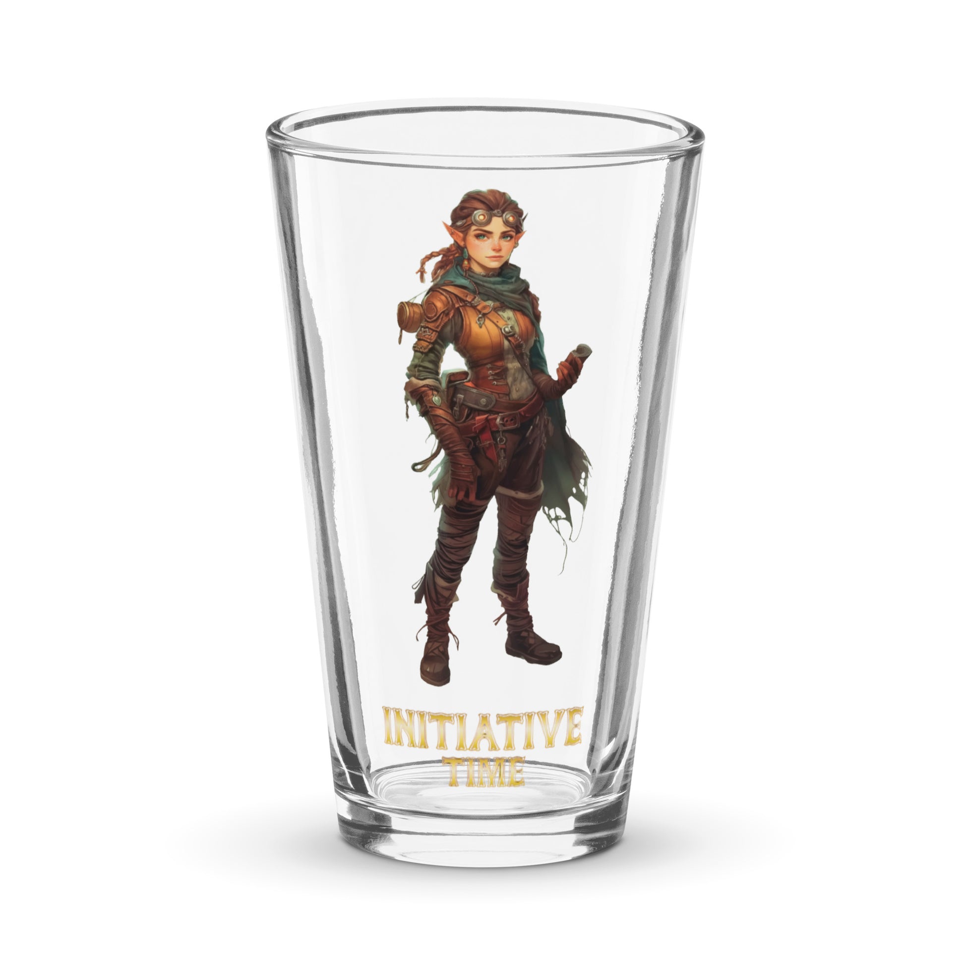 Initiative Time Gnome Artificer Shaker Pint Glass - DnD RPG Merchandise - Backspindle Games