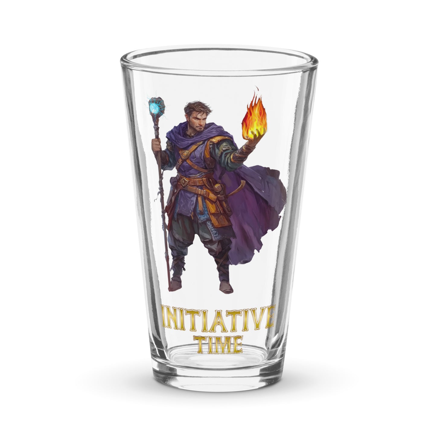Initiative Time Human Sorcerer Shaker Pint Glass - DnD RPG Merchandise - Backspindle Games