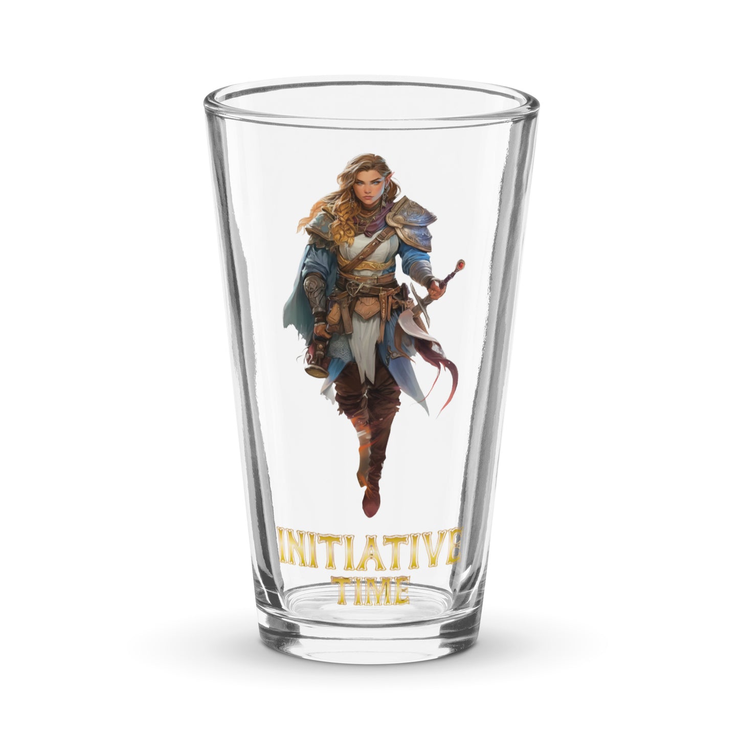 Initiative Time Elf Rogue Shaker Pint Glass - DnD RPG Merchandise - Backspindle Games