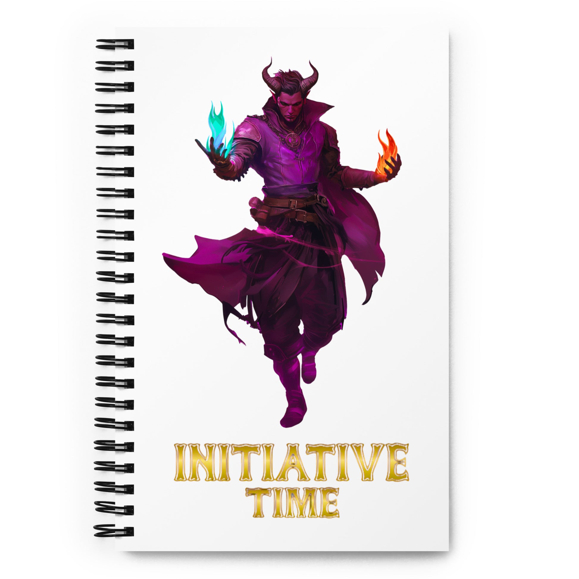 Initiative Time Human Tiefling Spiral Notebook - DnD RPG Merchandise - Backspindle Games