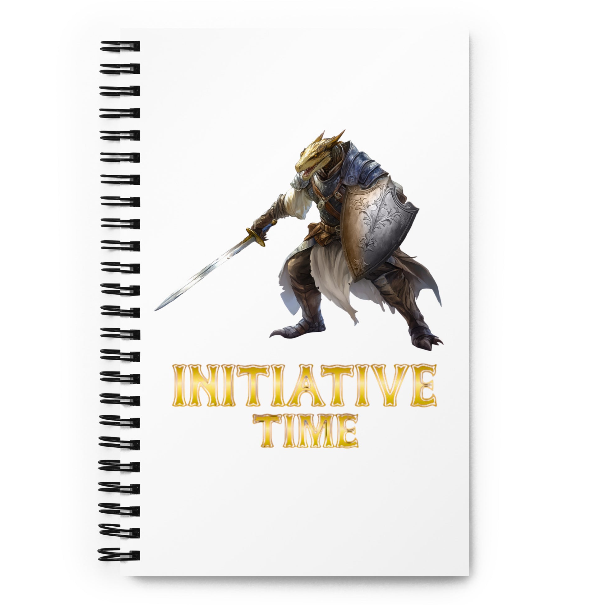 Initiative Time Dragonborn Paladin Spiral Notebook - DnD RPG Merchandise - Backspindle Games