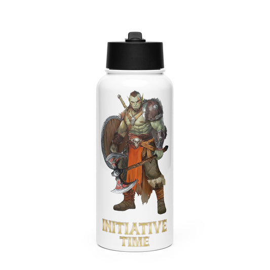 Initiative Time Orc Barbarian Water Bottle - DnD RPG Merchandise - Backspindle Games