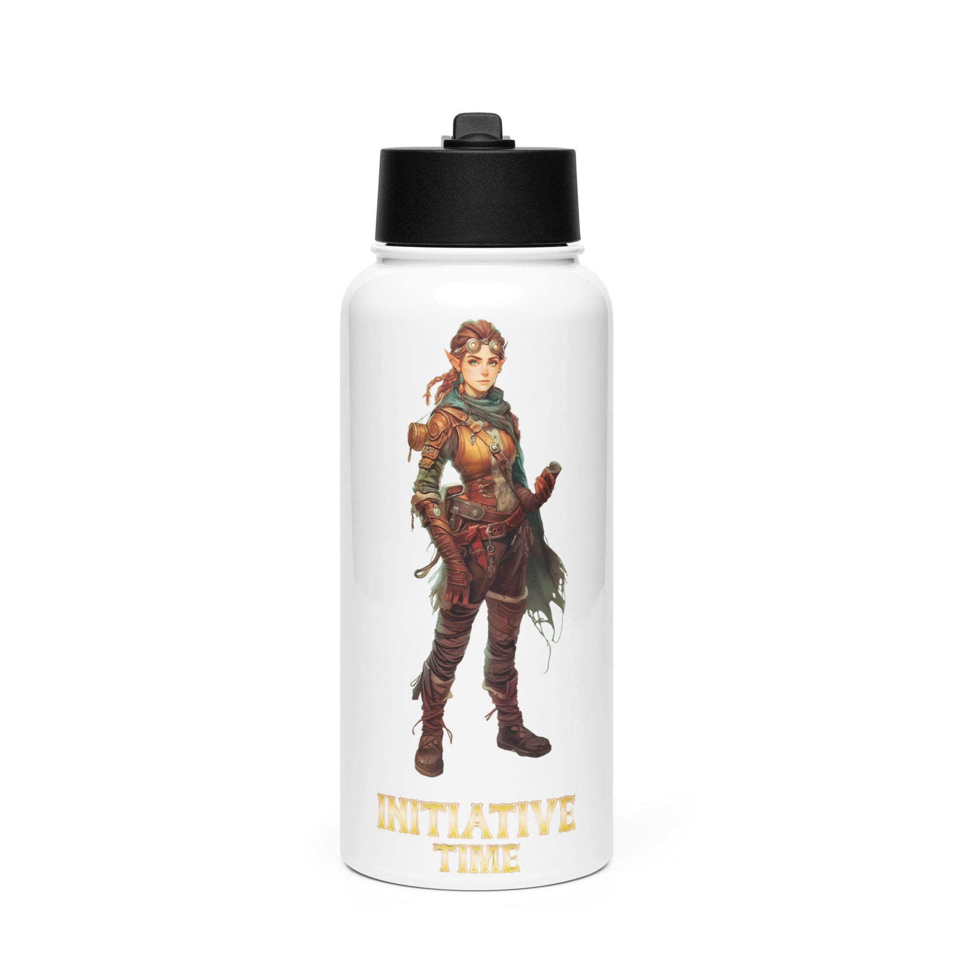 Initiative Time Gnome Artificer Water Bottle - DnD RPG Merchandise - Backspindle Games
