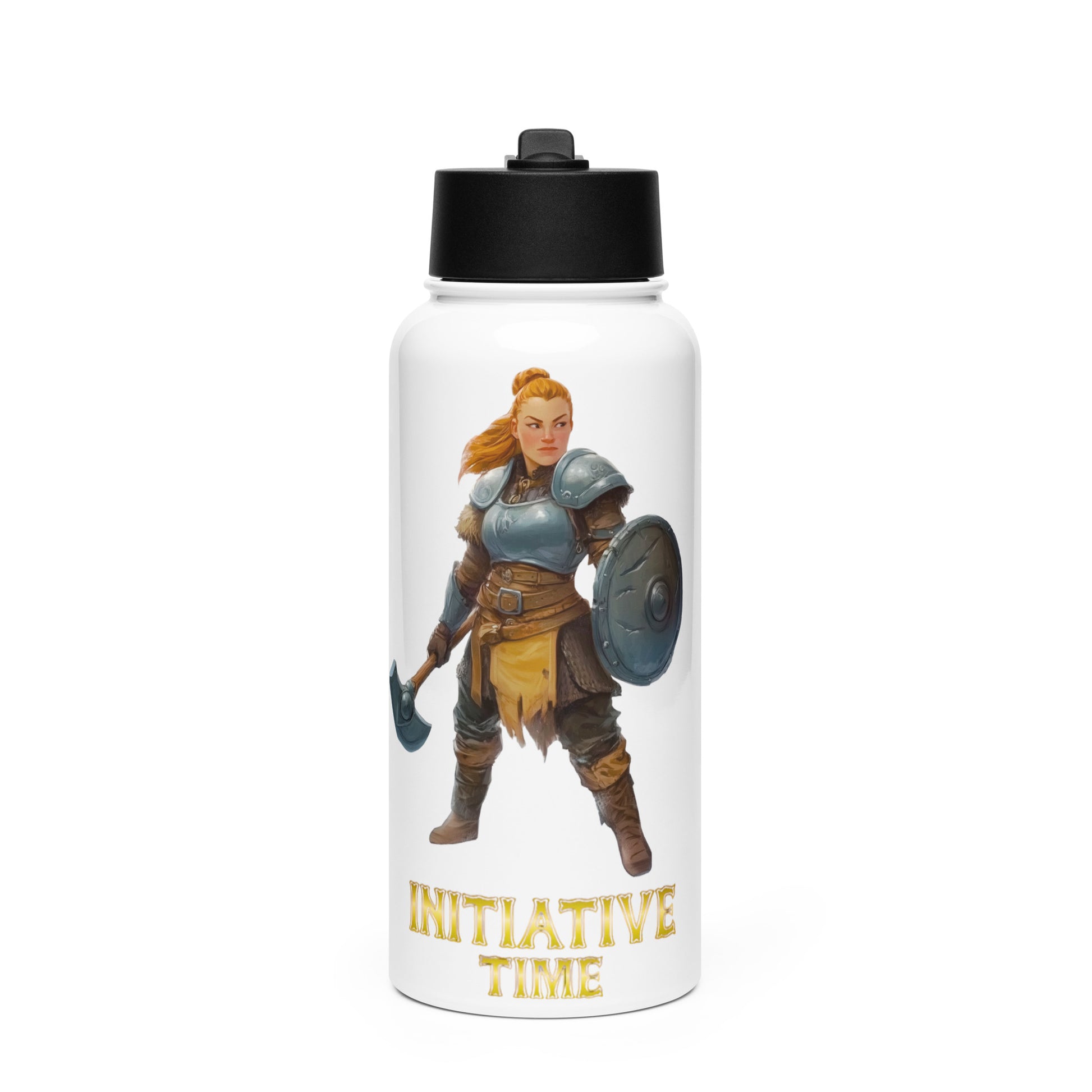 Initiative Time Dwarf Cleric Water Bottle - DnD RPG Merchandise - Backspindle Games