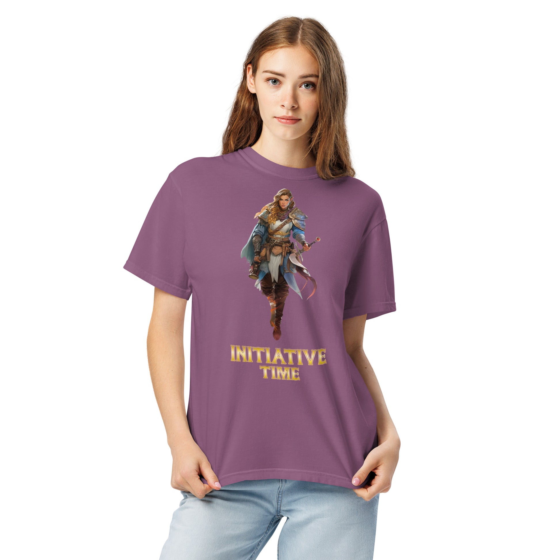 Initiative Time Elf Rogue Unisex Garment-Dyed T-Shirt - DnD RPG Merchandise - Backspindle Games