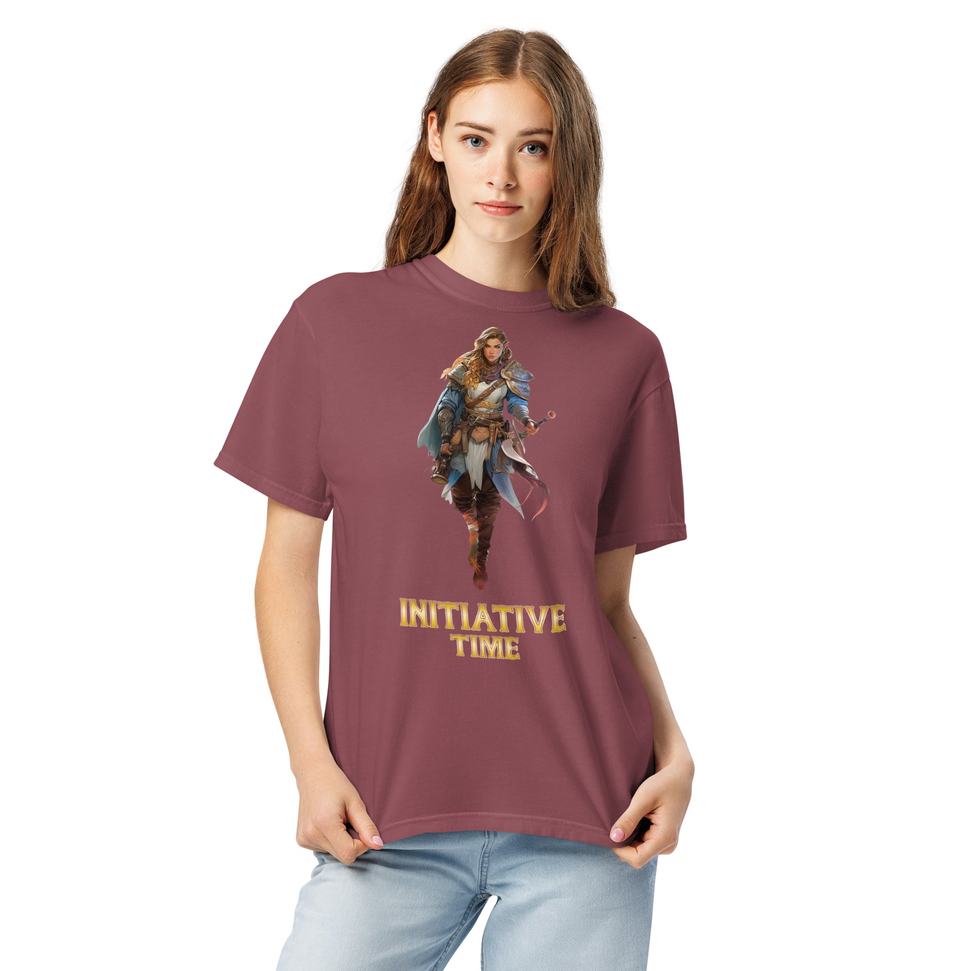 Initiative Time Elf Rogue Unisex Garment-Dyed T-Shirt - DnD RPG Merchandise - Backspindle Games