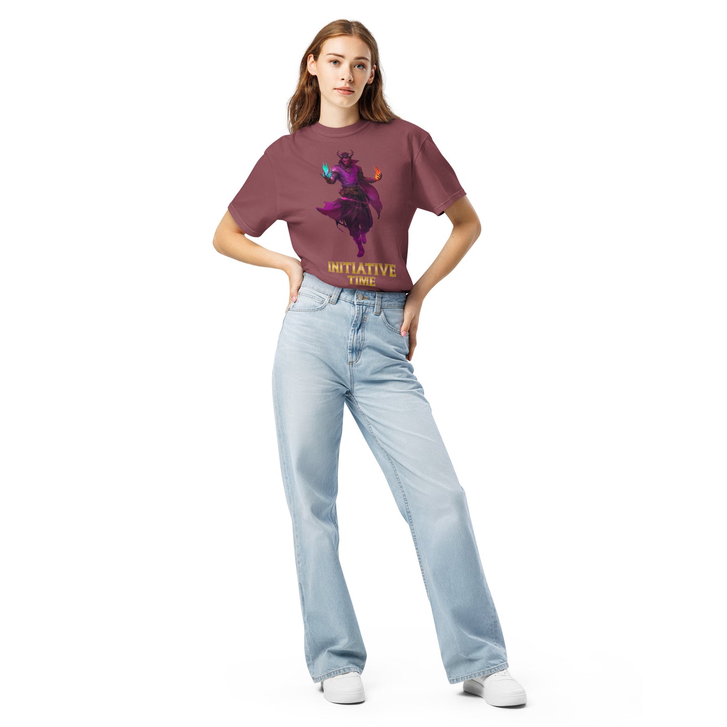 Initiative Time Human Tiefling Unisex Garment-Dyed T-Shirt - DnD RPG Merchandise - Backspindle Games