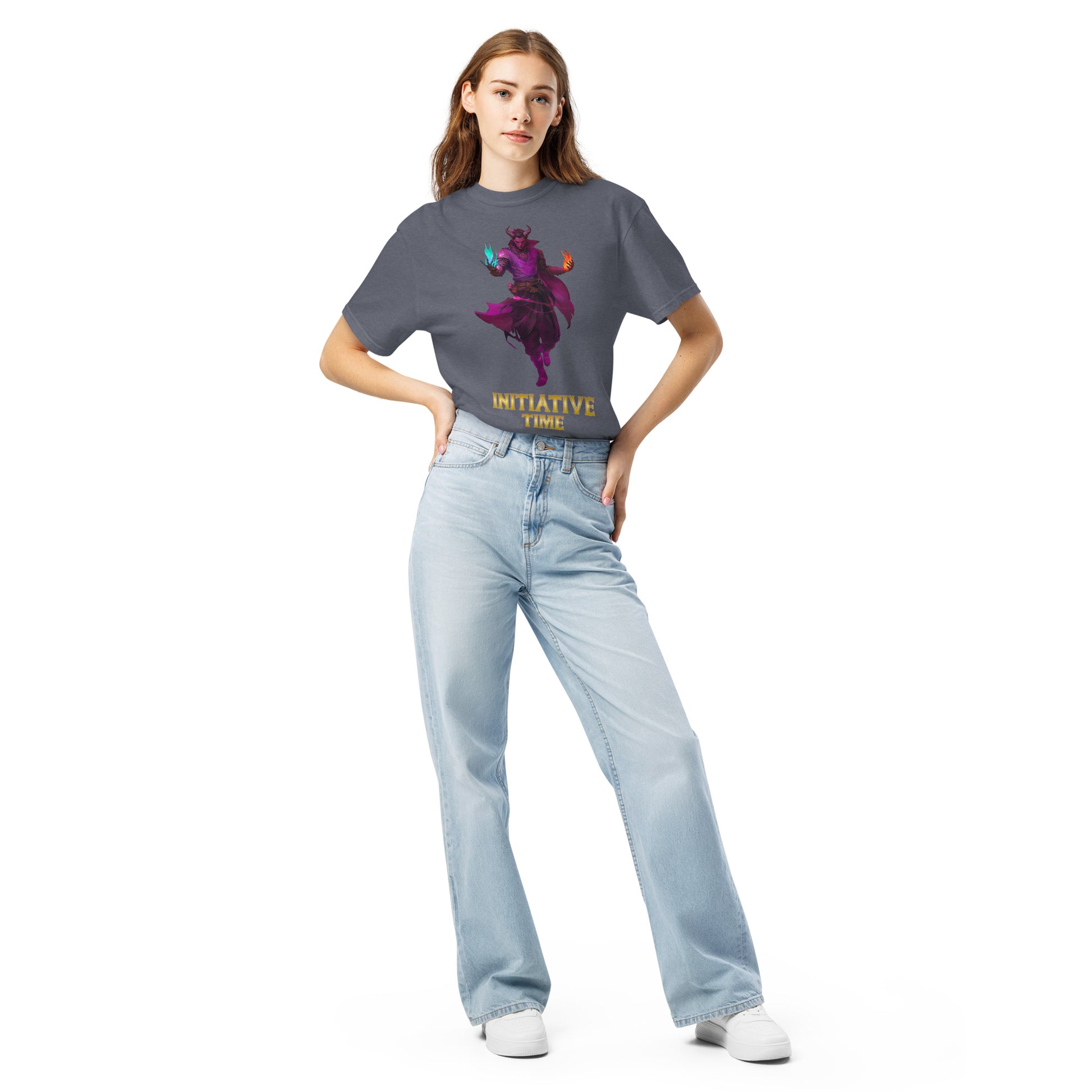 Initiative Time Human Tiefling Unisex Garment-Dyed T-Shirt - DnD RPG Merchandise - Backspindle Games