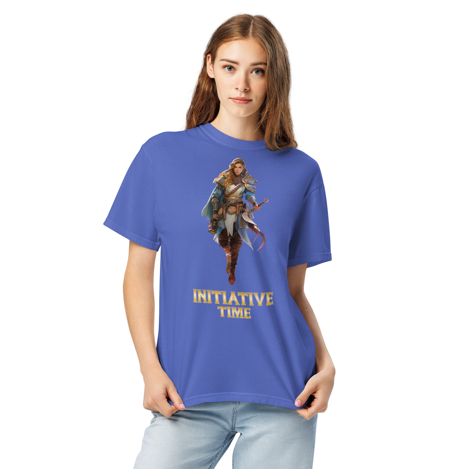 Initiative Time Elf Rogue Unisex Garment-Dyed T-Shirt - DnD RPG Merchandise - Backspindle Games