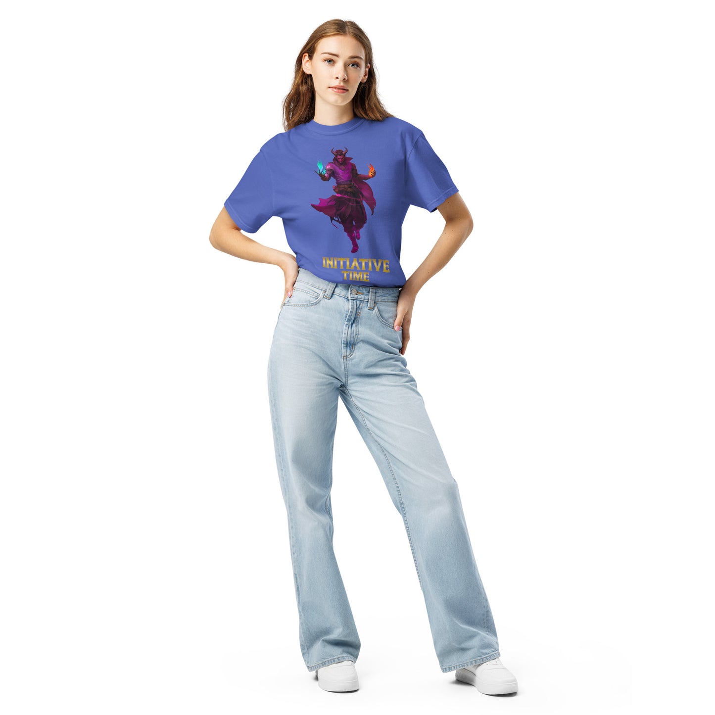 Initiative Time Human Tiefling Unisex Garment-Dyed T-Shirt - DnD RPG Merchandise - Backspindle Games