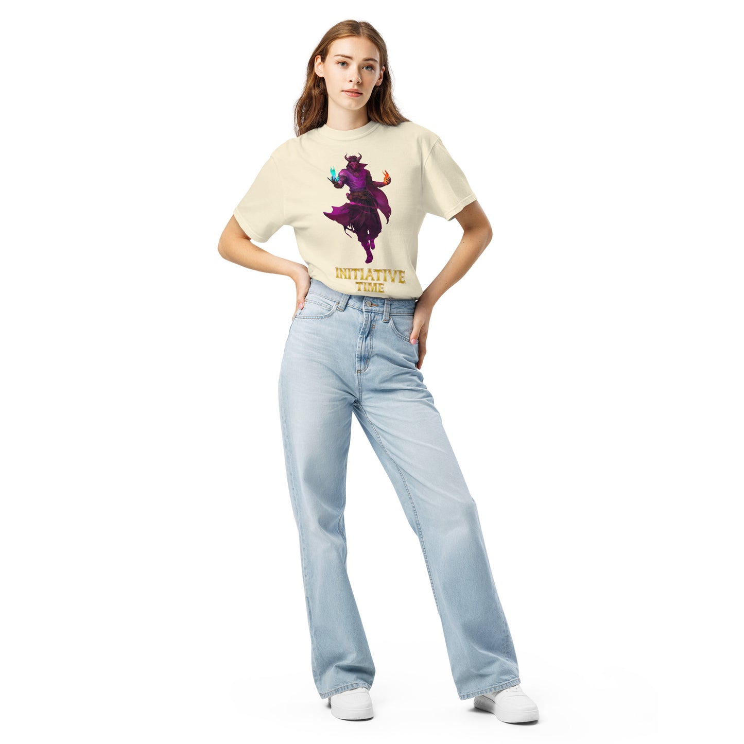 Initiative Time Human Tiefling Unisex Garment-Dyed T-Shirt - DnD RPG Merchandise - Backspindle Games
