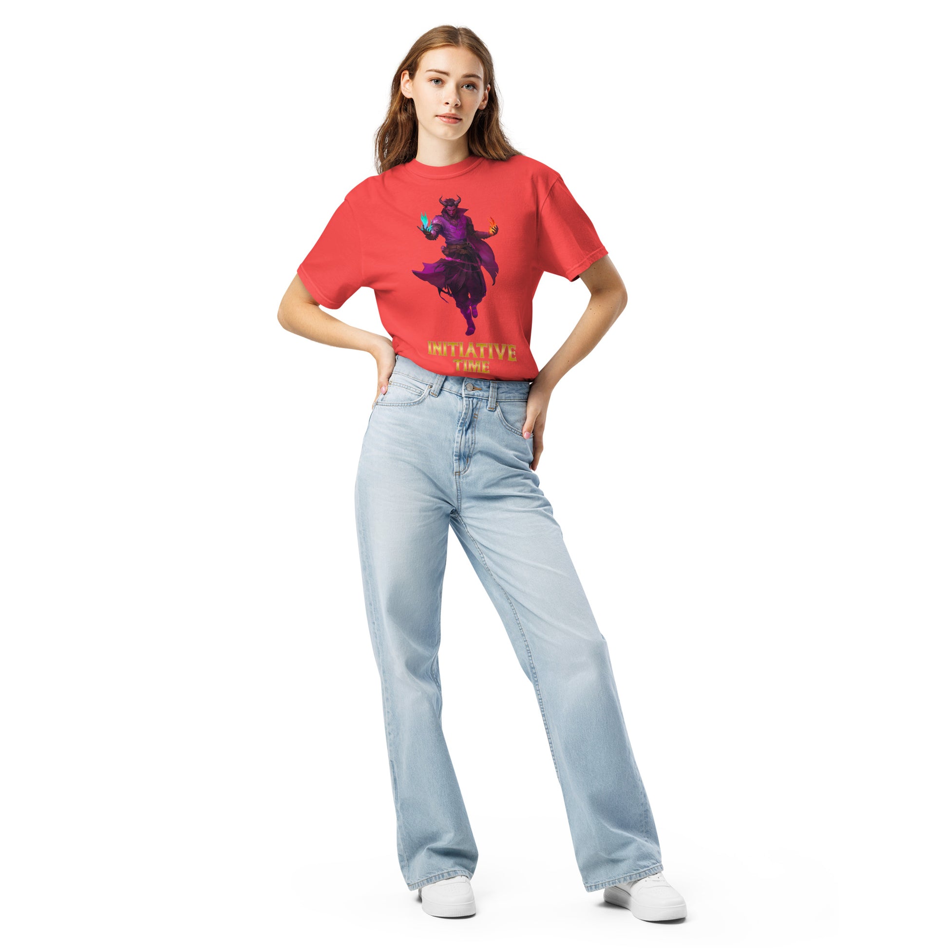 Initiative Time Human Tiefling Unisex Garment-Dyed T-Shirt - DnD RPG Merchandise - Backspindle Games