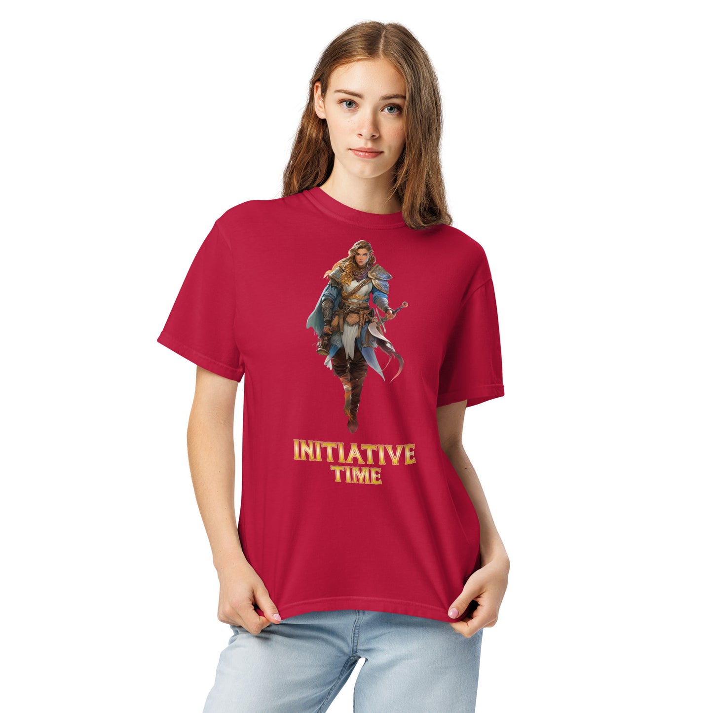 Initiative Time Elf Rogue Unisex Garment-Dyed T-Shirt - DnD RPG Merchandise - Backspindle Games
